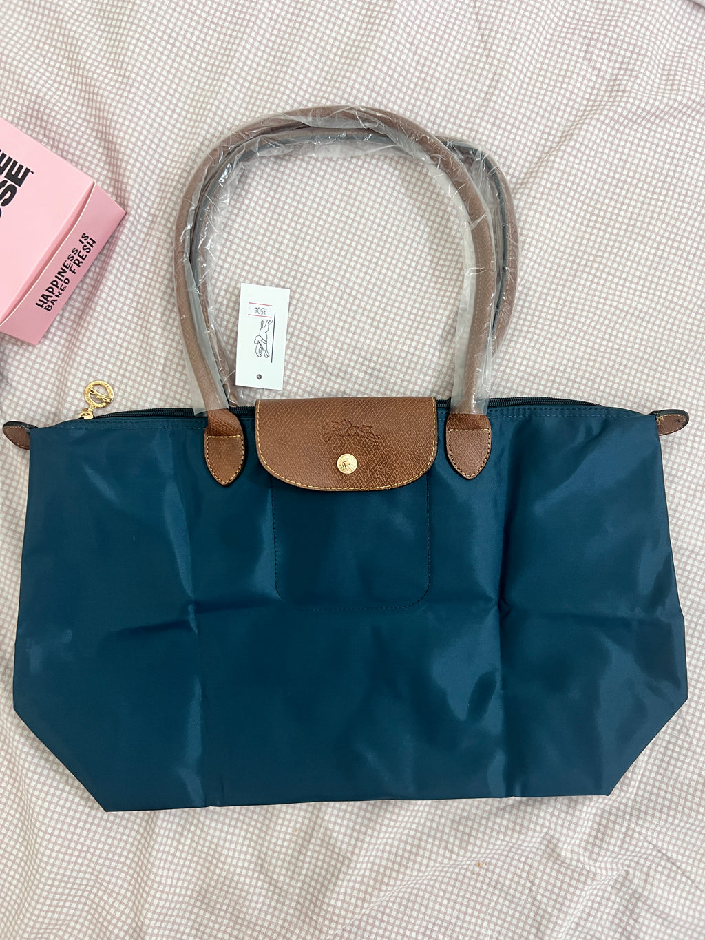 Longchamp Tote Large - Teal Blue (WITH BRAND LOGO)