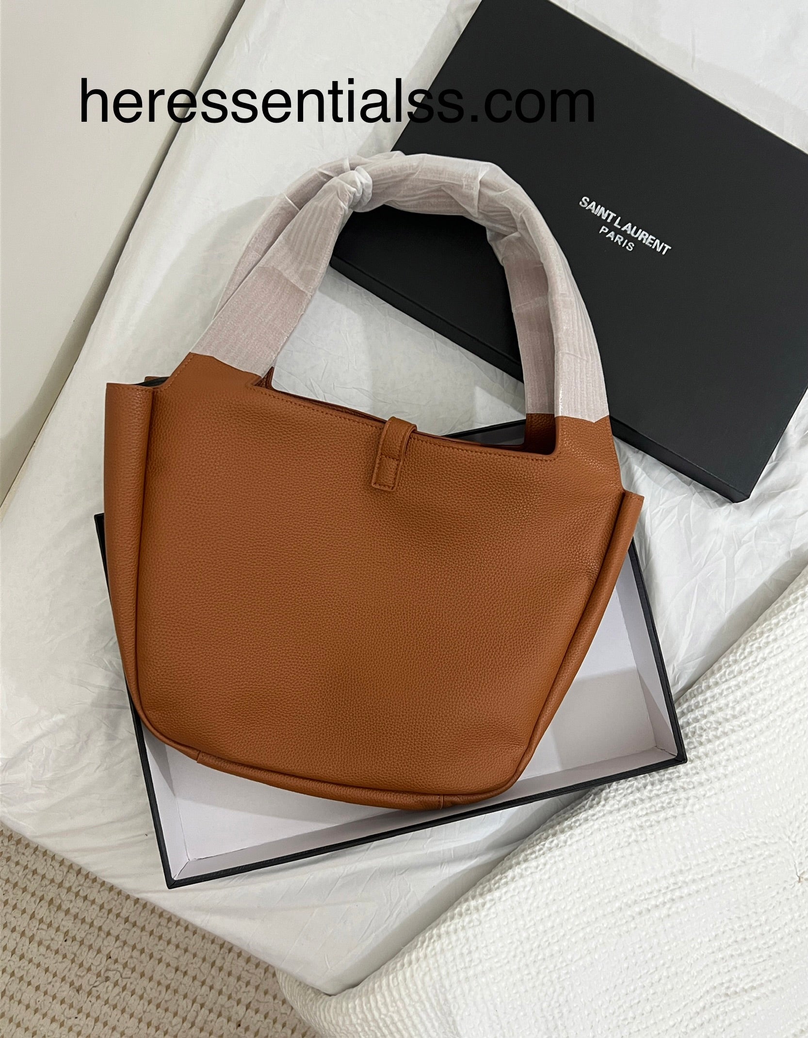 YSL INSPIRED TOTE BAG IN BROWN ( WITH BOX AND MINI POUCH )