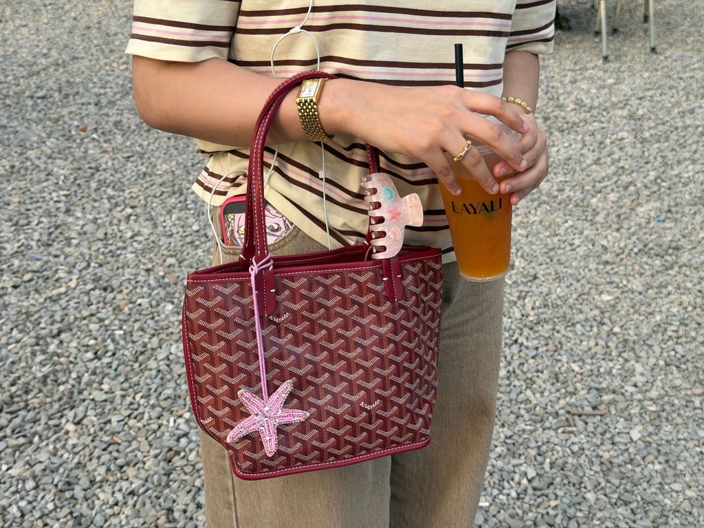 Goyard Tote Bag - Burgundy (Medium with Pouch)