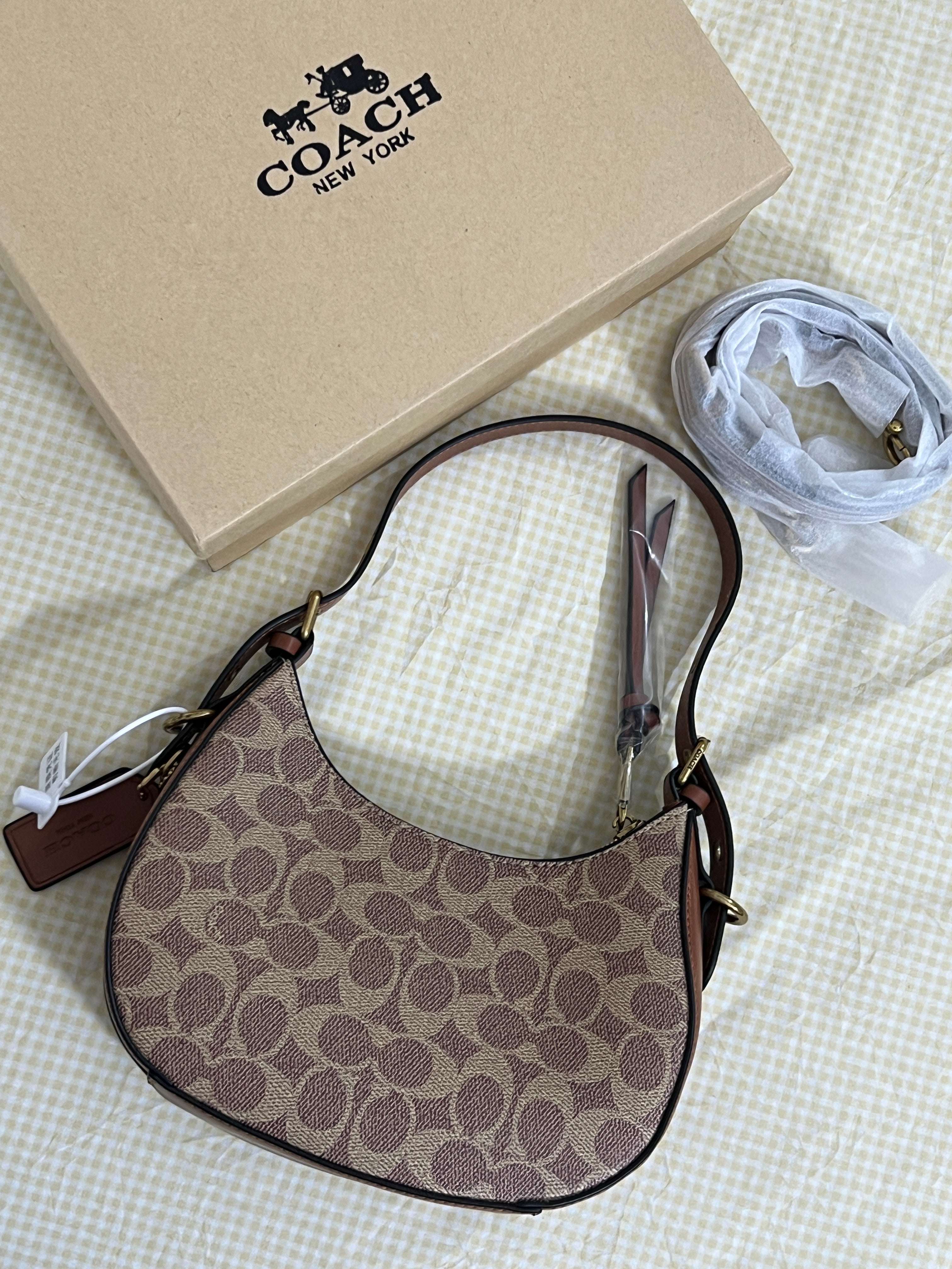 Coach Klee Hobo Bag in Signature Canvas ( Tan / Brown )