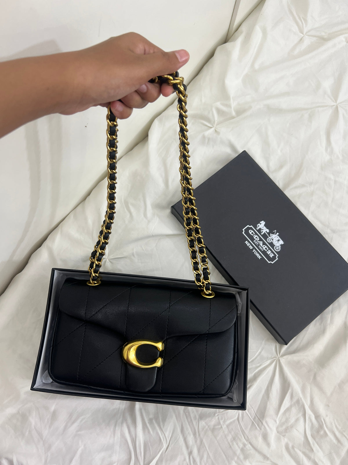 COACH TABBY SHOULDER BAG 20 WITH QUILTING (Black)