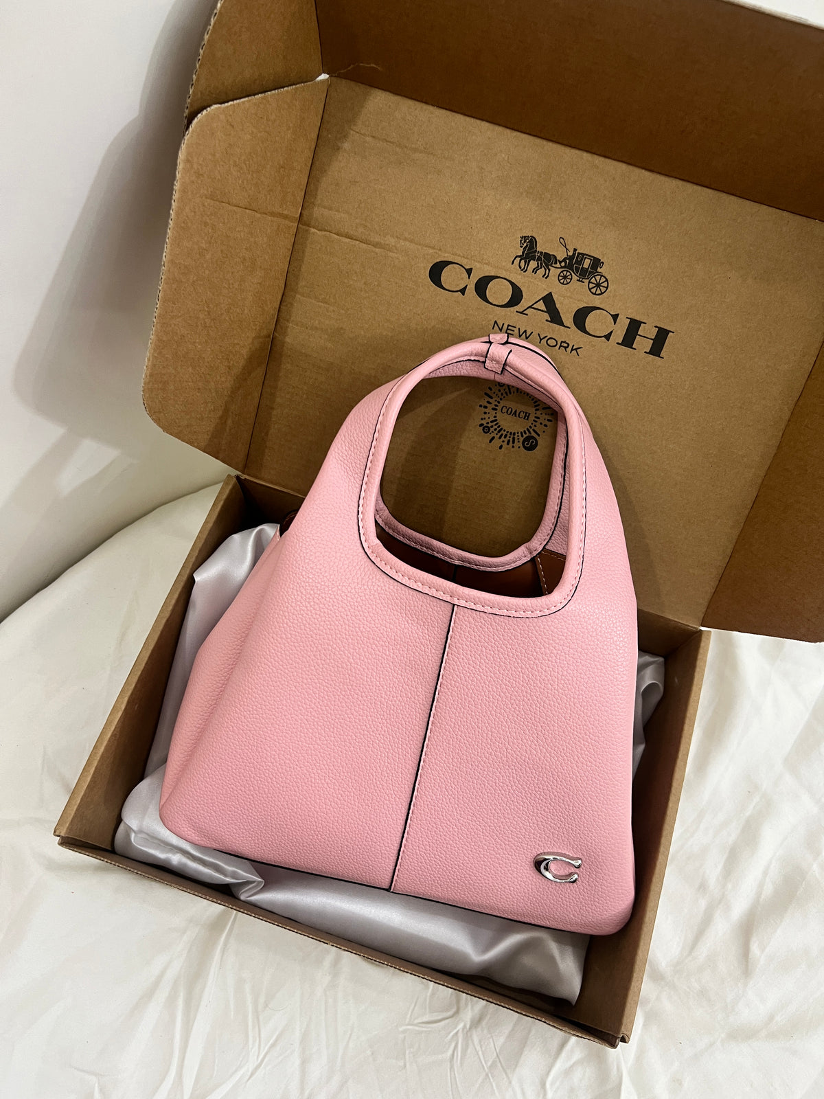 Coach Hobo Lana Shoulder Bag 23 Pink Leather