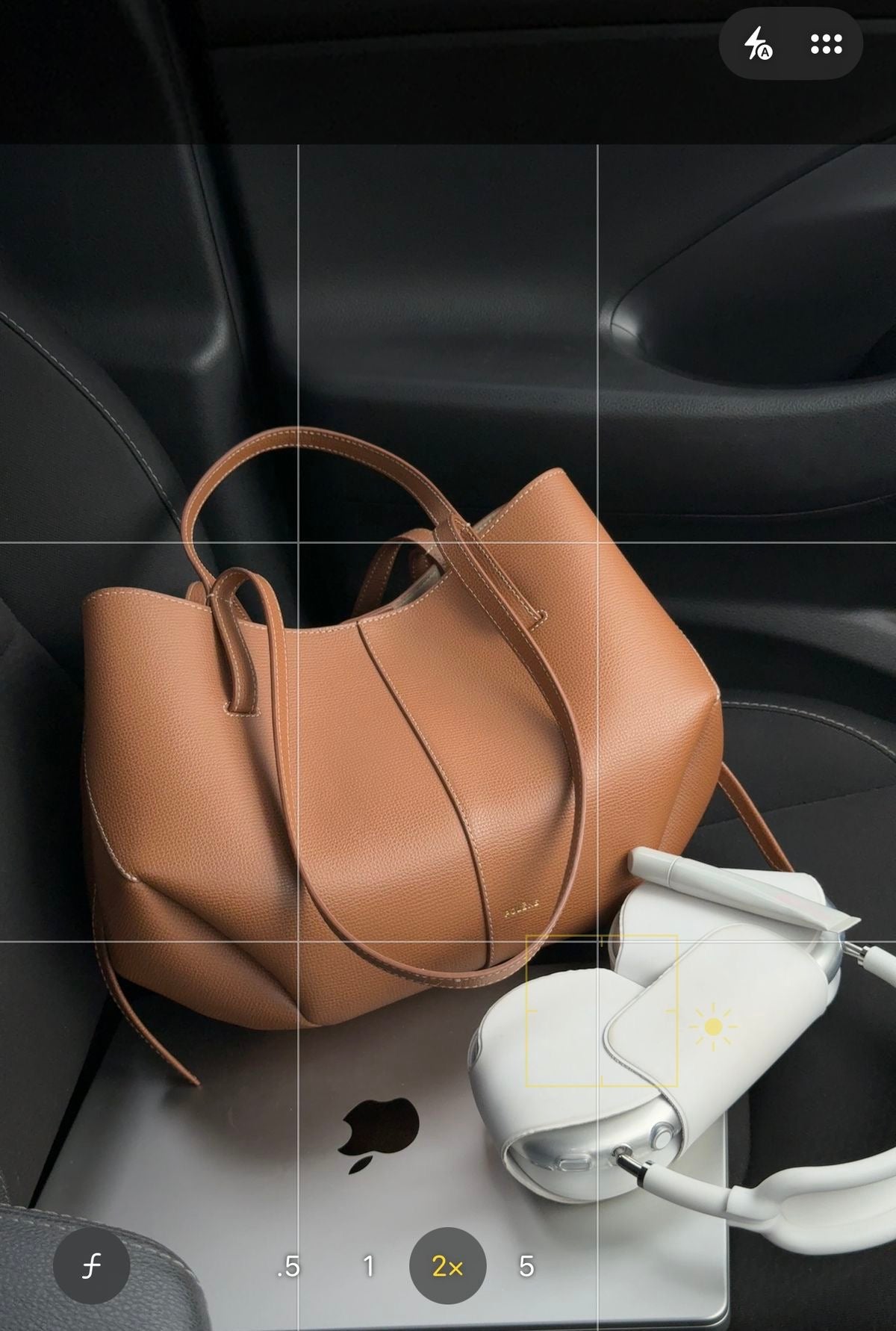 Polène Cyme Small Tote Bag – Camel Tan (With Pouch)