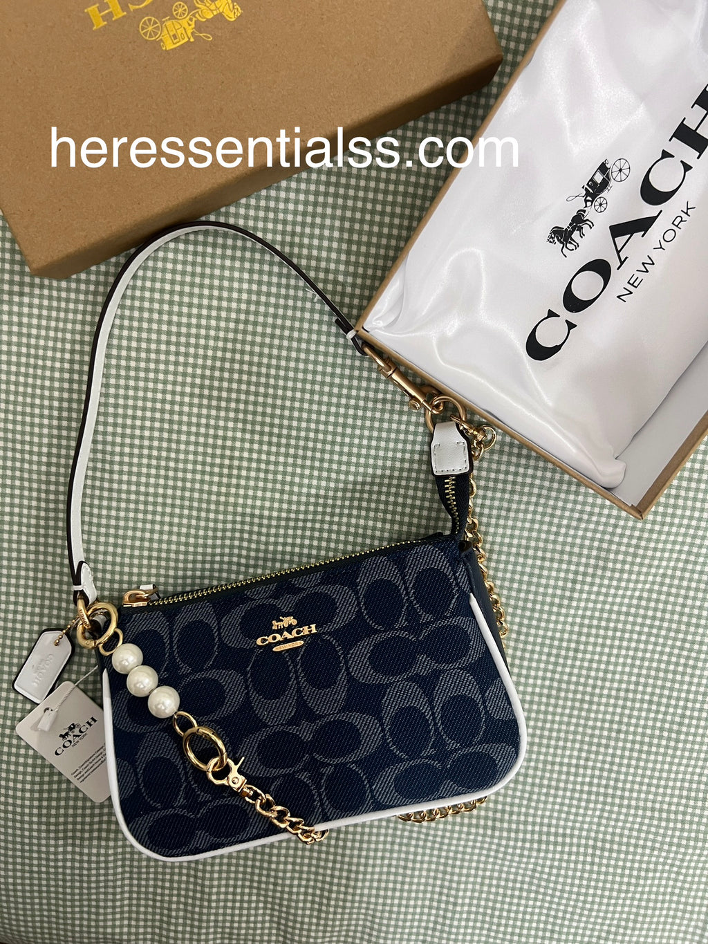 Coach Nolita 19 In Blue Canvas