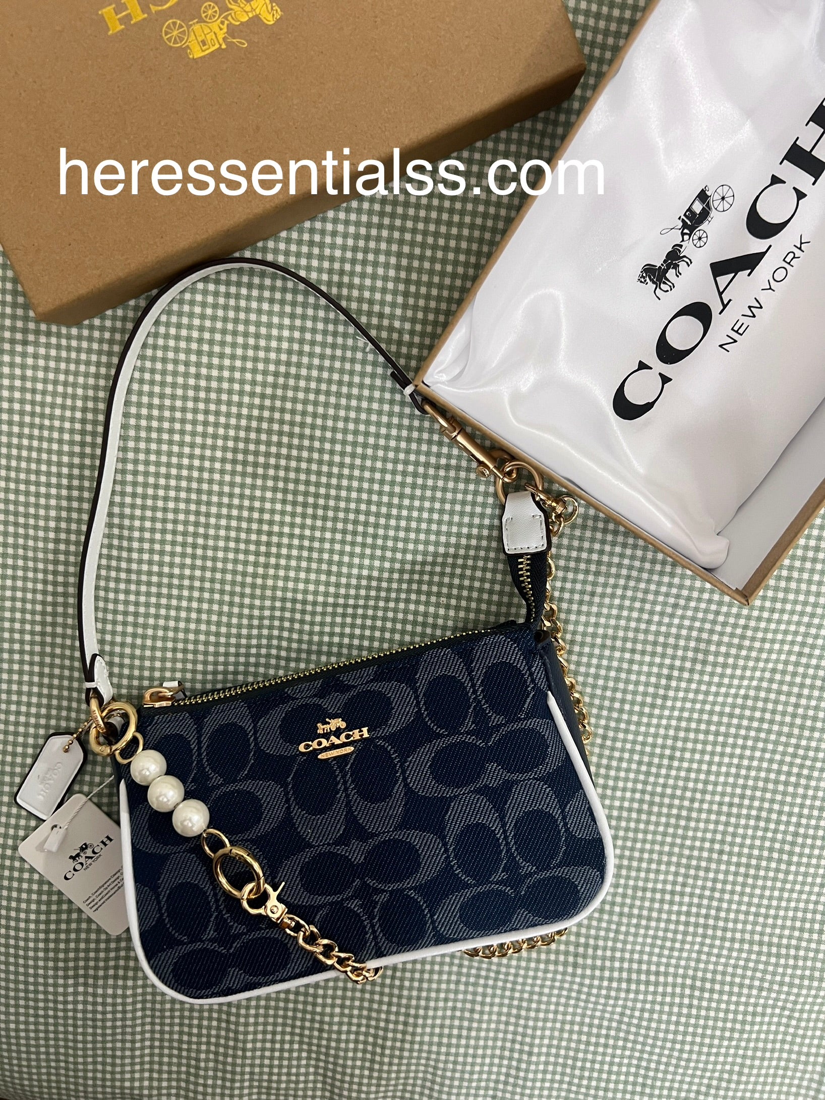 Coach Nolita 19 In Blue Canvas