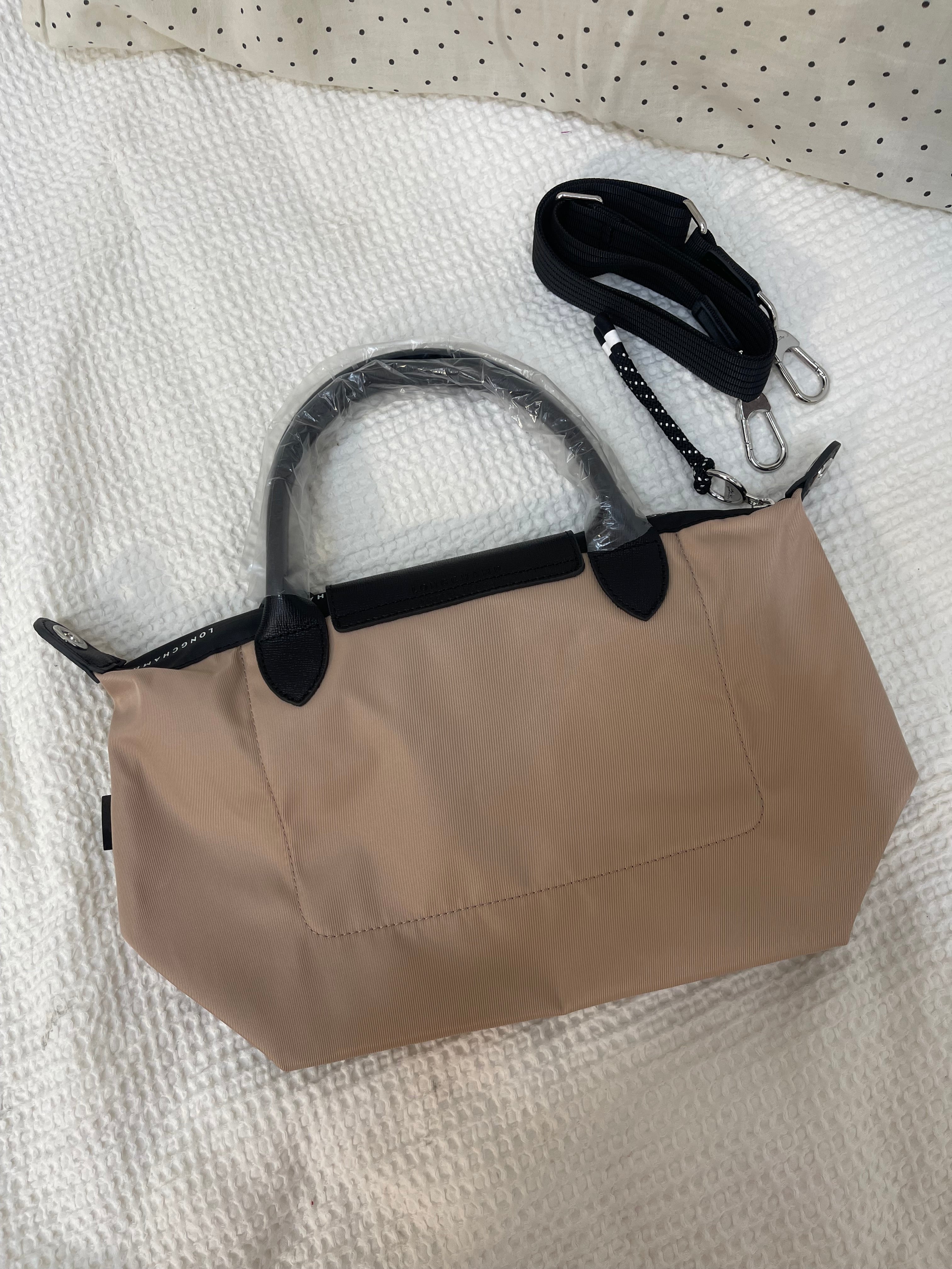 Longchamp Inspired Crossbody - Taupe(Small With Logo & Strap)