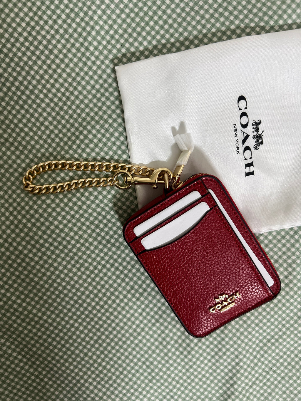 Coach Zip Card Case in red