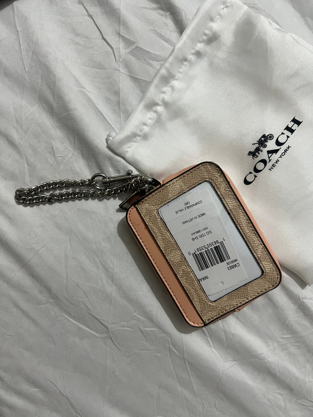 Coach Signature Canvas with Peach Trim