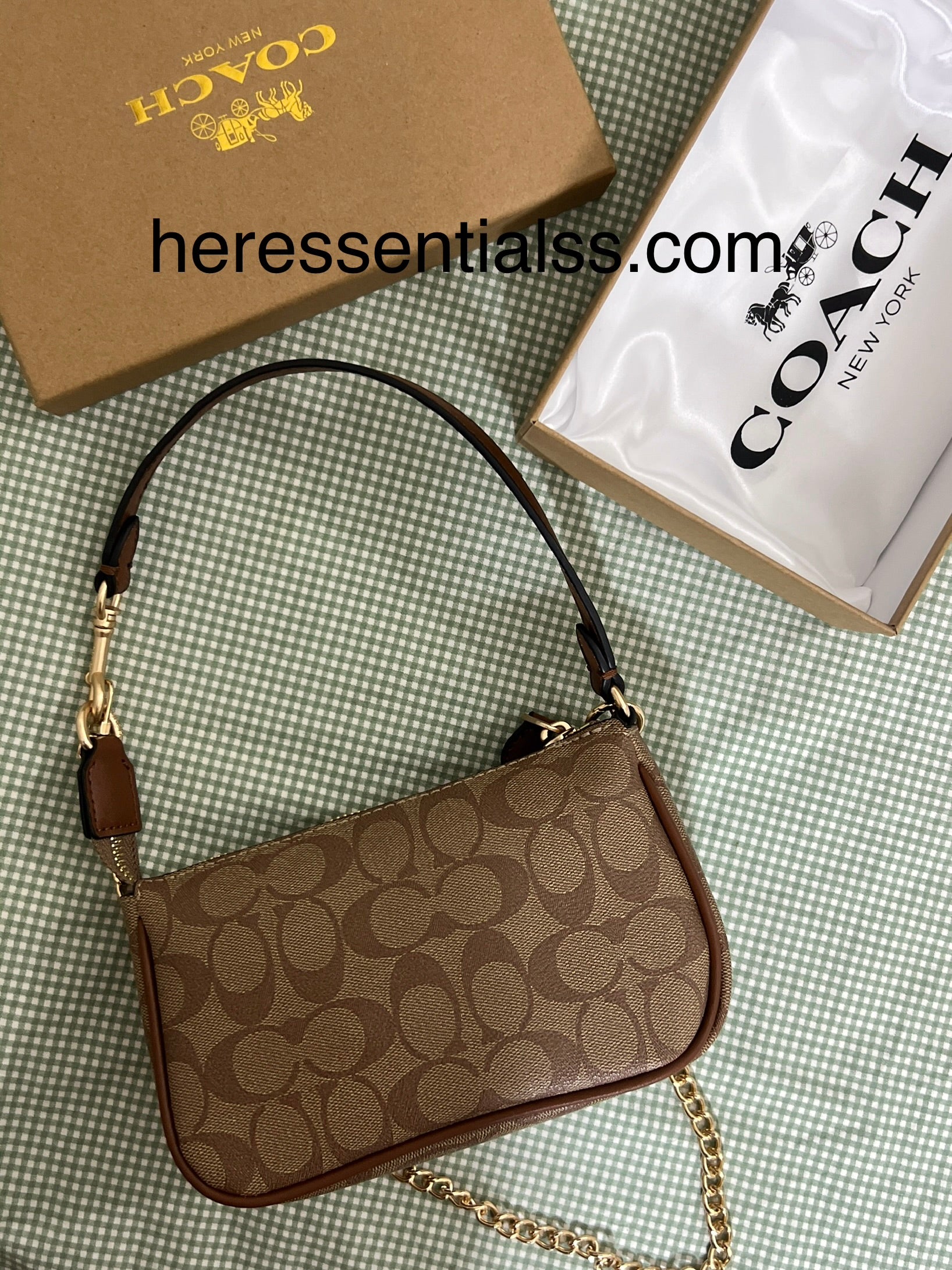 Coach Notlita 19 In Brown Signature Canvas