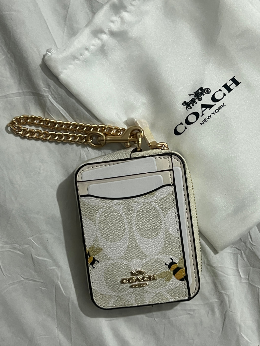 Coach Zip Card Case in White