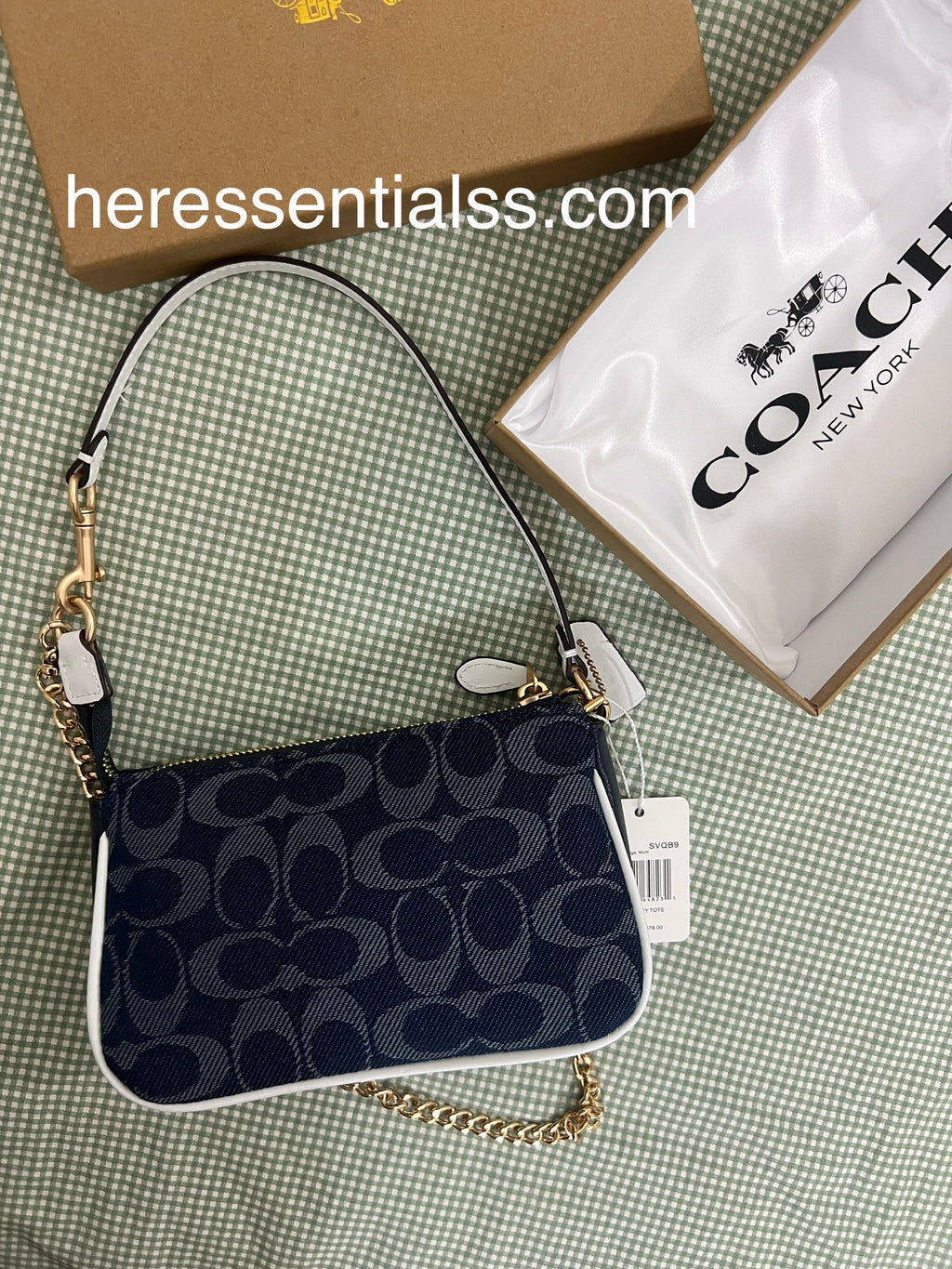 Coach Nolita 19 In Blue Canvas