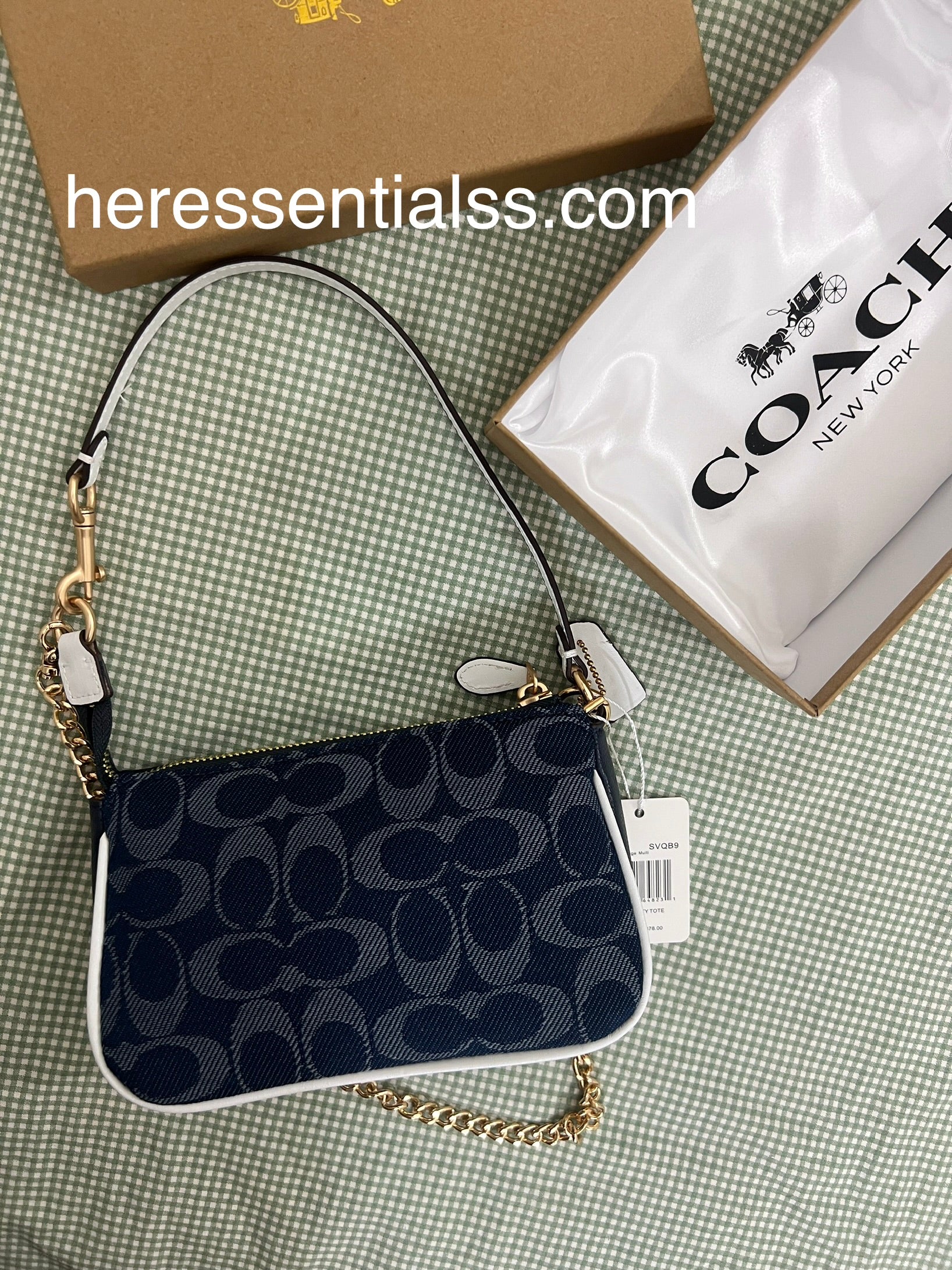 Coach Nolita 19 In Blue Canvas