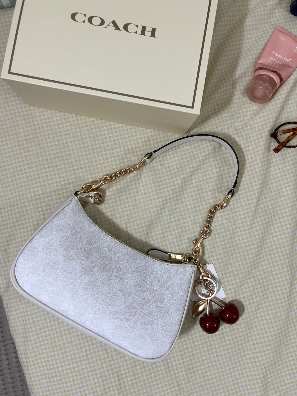 Coach Teri Shoulder Bag (with Box, Charm and  long strap)