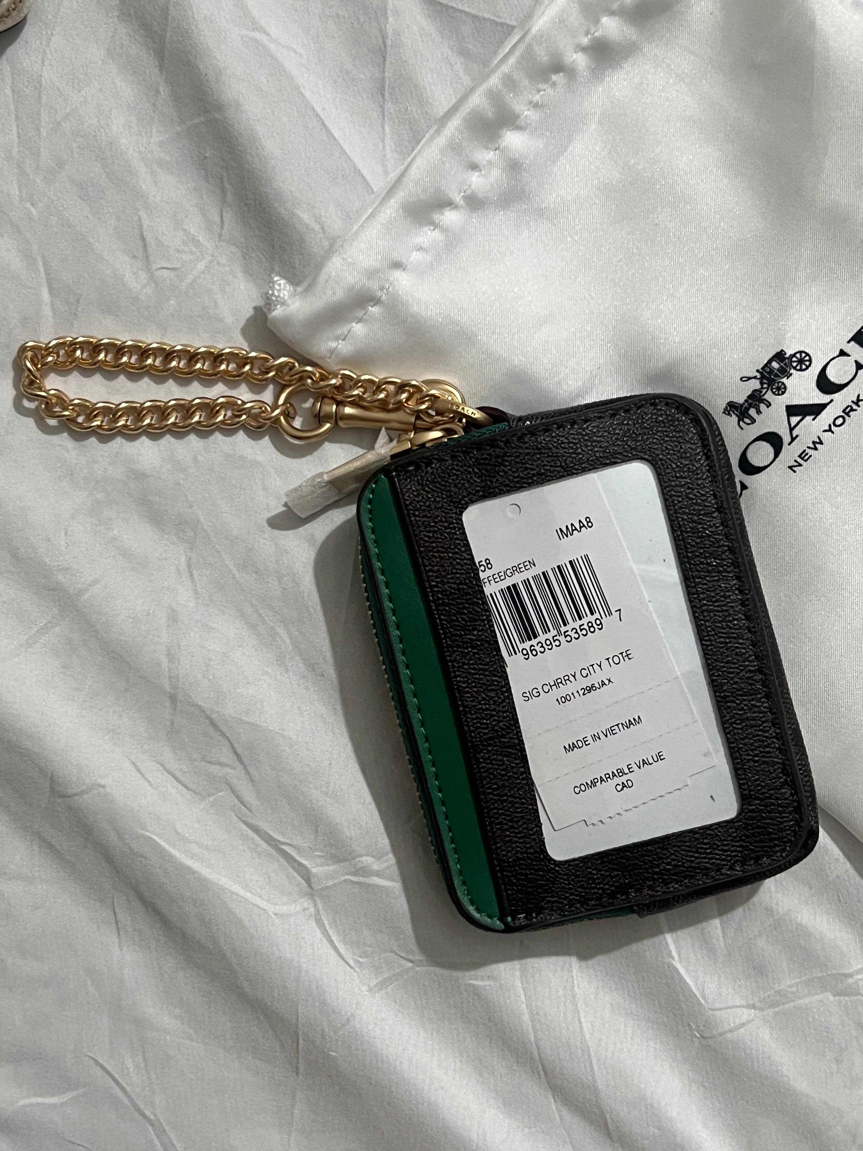 Coach Signature Canvas with Green Trim