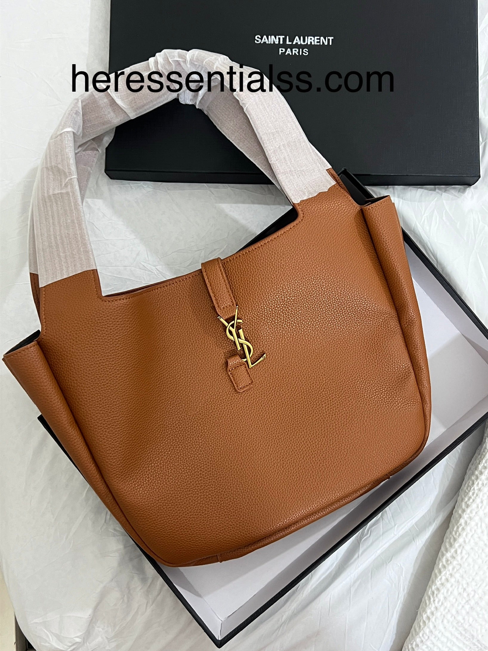 YSL INSPIRED TOTE BAG IN BROWN ( WITH BOX AND MINI POUCH )