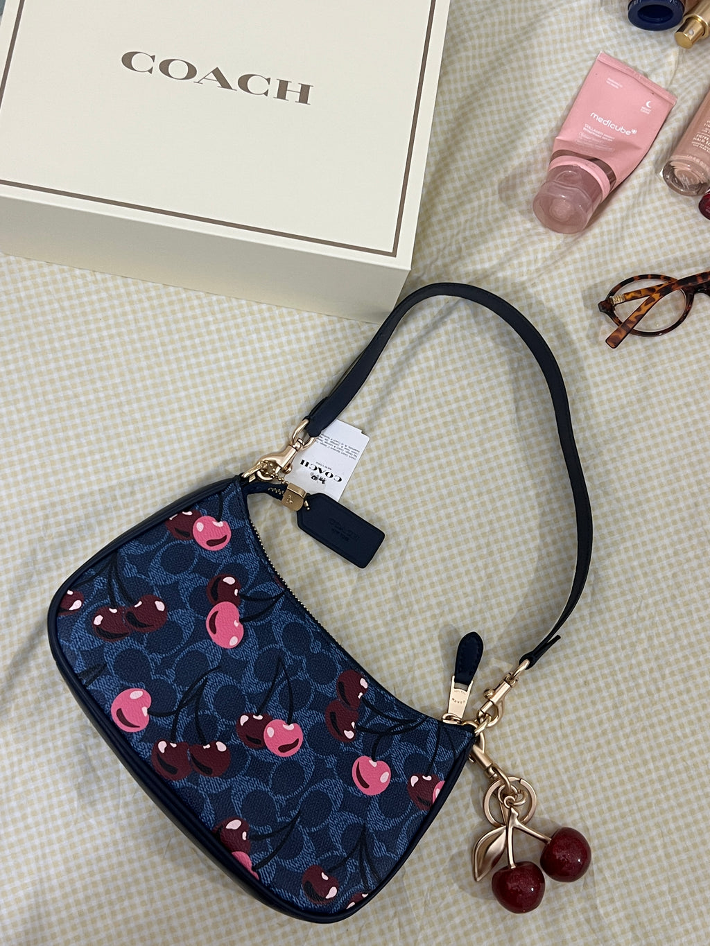 Coach Teri Shoulder Bag (with Box, Charm and  long strap)