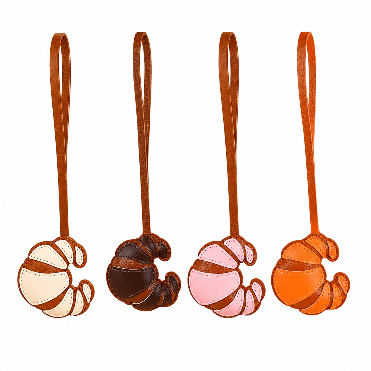 CROISSANT LEATHER BAG CHARM