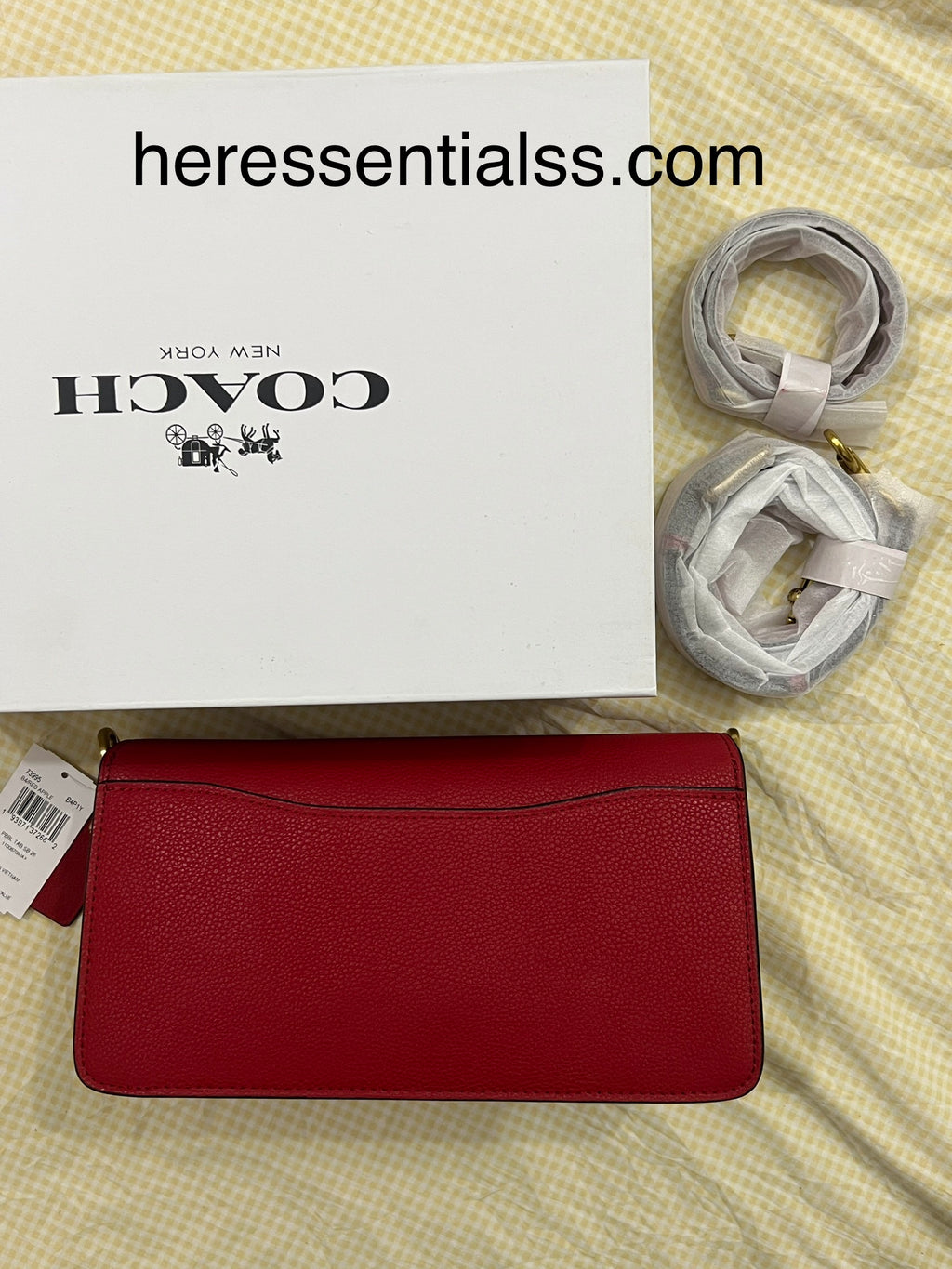 RED COACH TAB 26 BAG (WITH STRAPS & BOX)