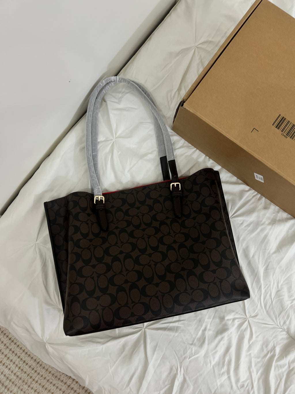 Coach Tote Bag Signature Brown (With Dust Bag & Box)