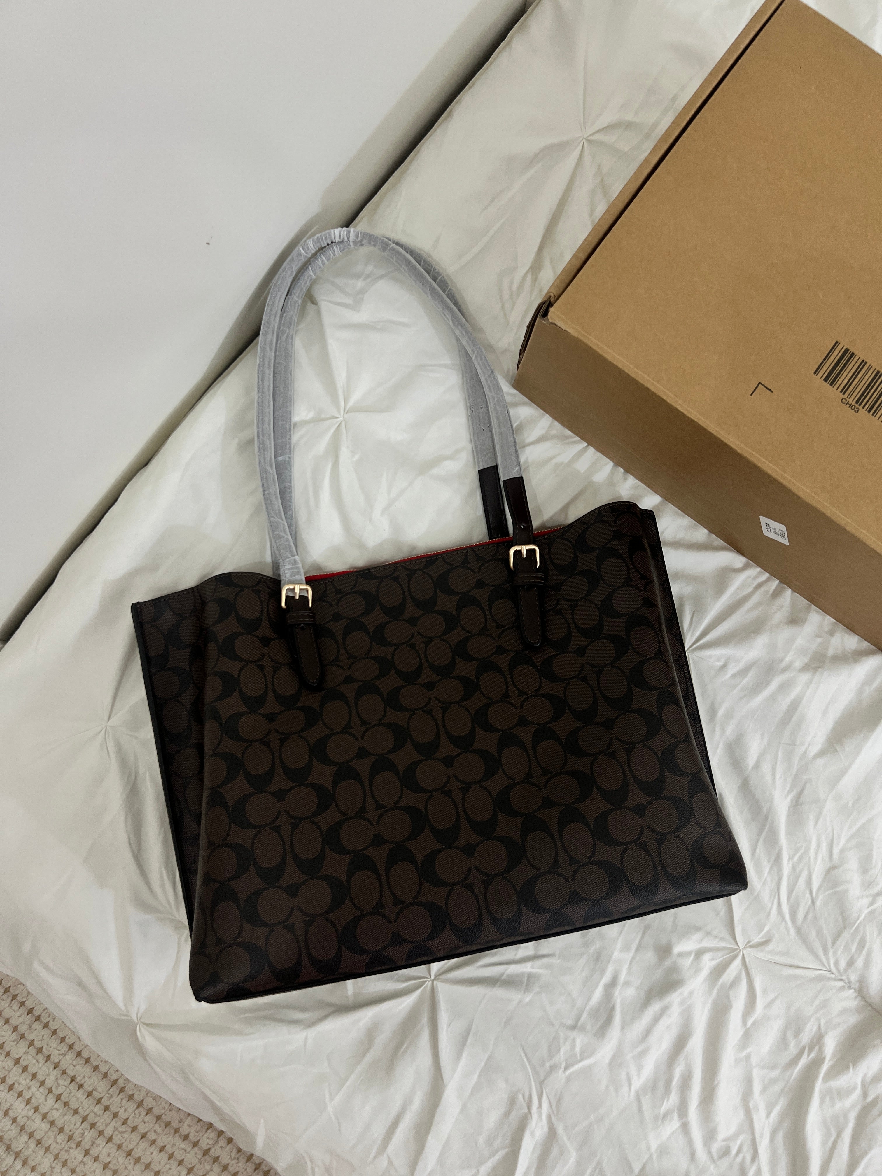 Coach Tote Bag Signature Brown (With Dust Bag & Box)