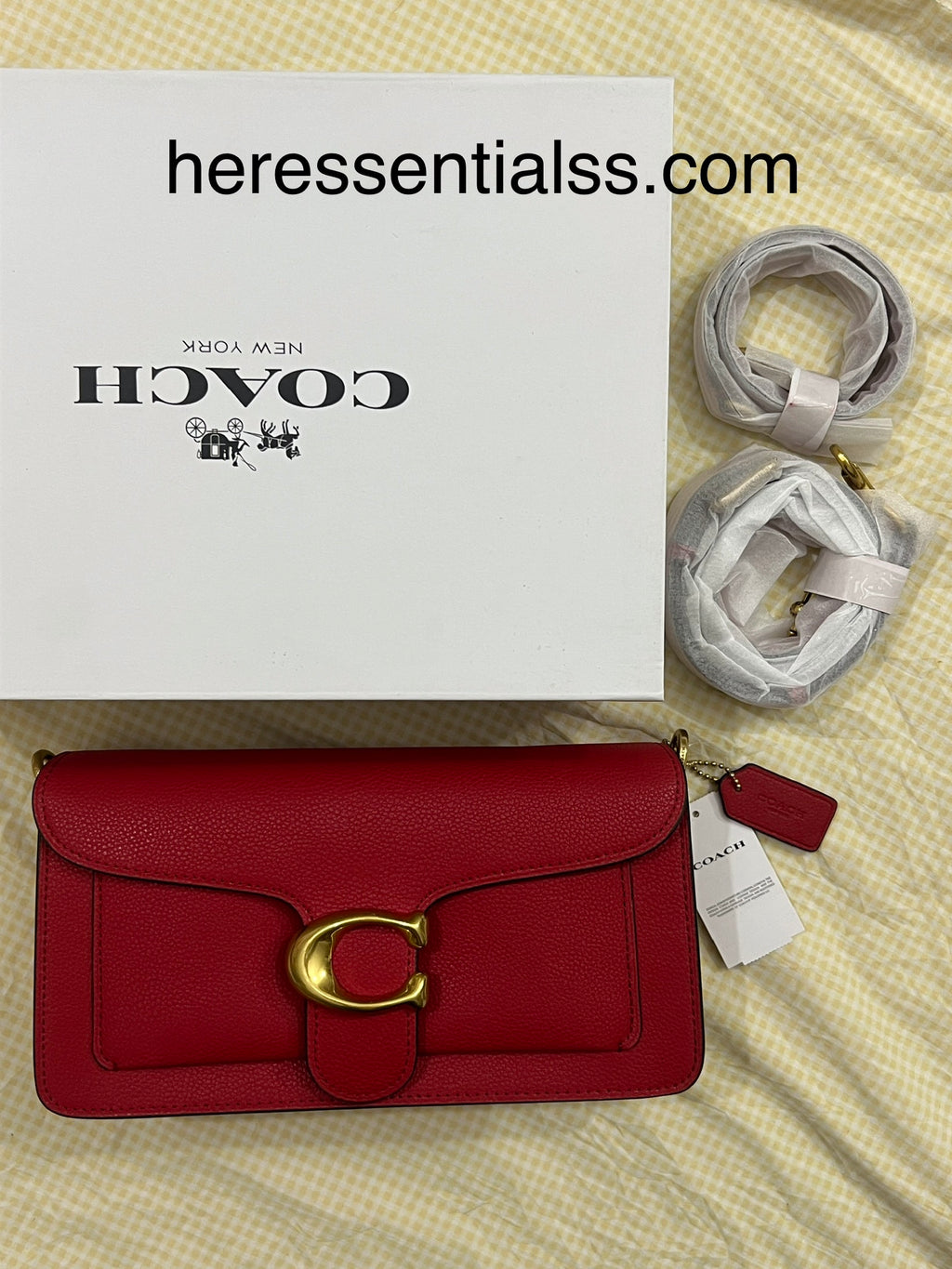 RED COACH TAB 26 BAG (WITH STRAPS & BOX)