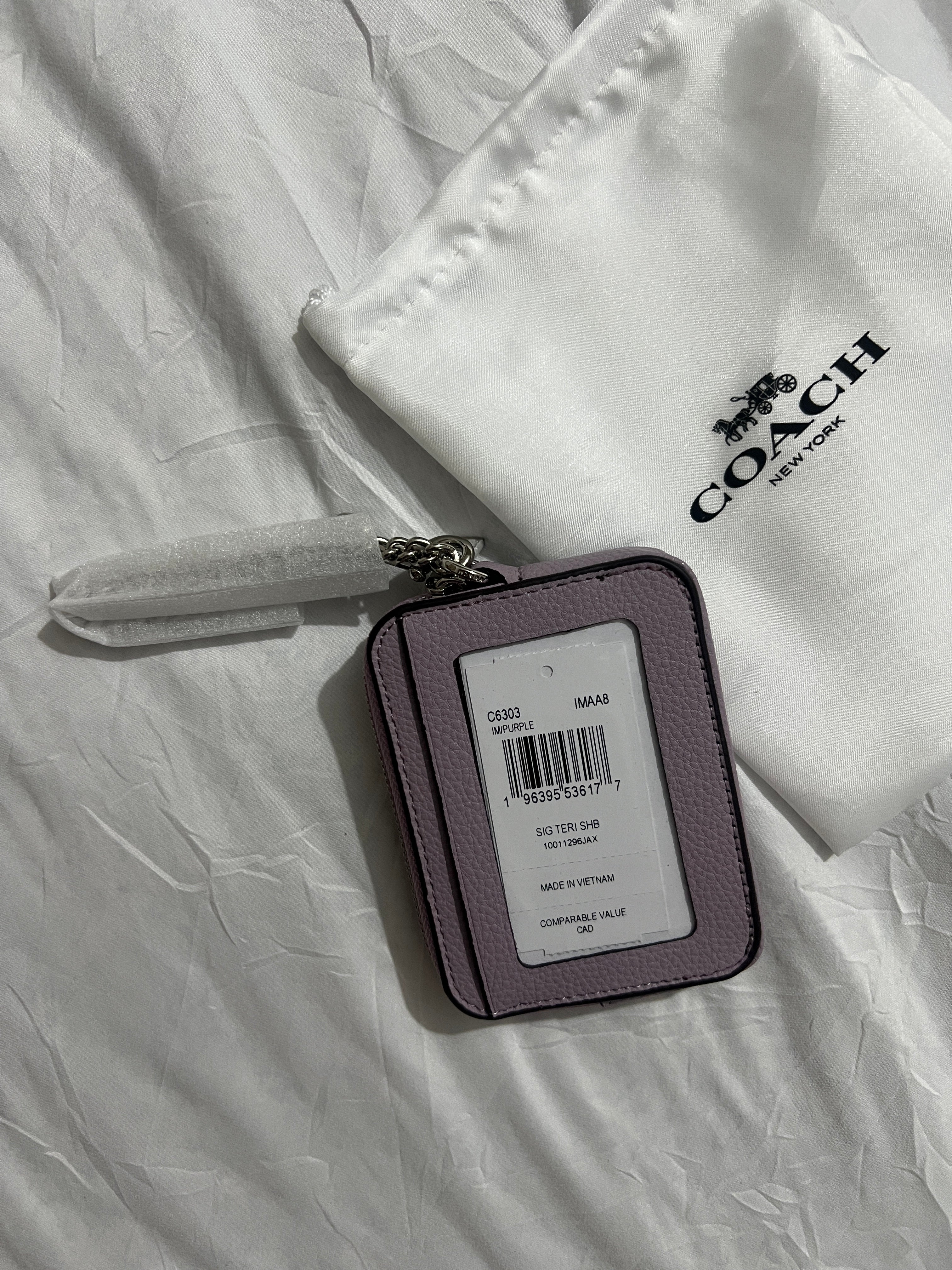 Coach Zip Card Case in lilac