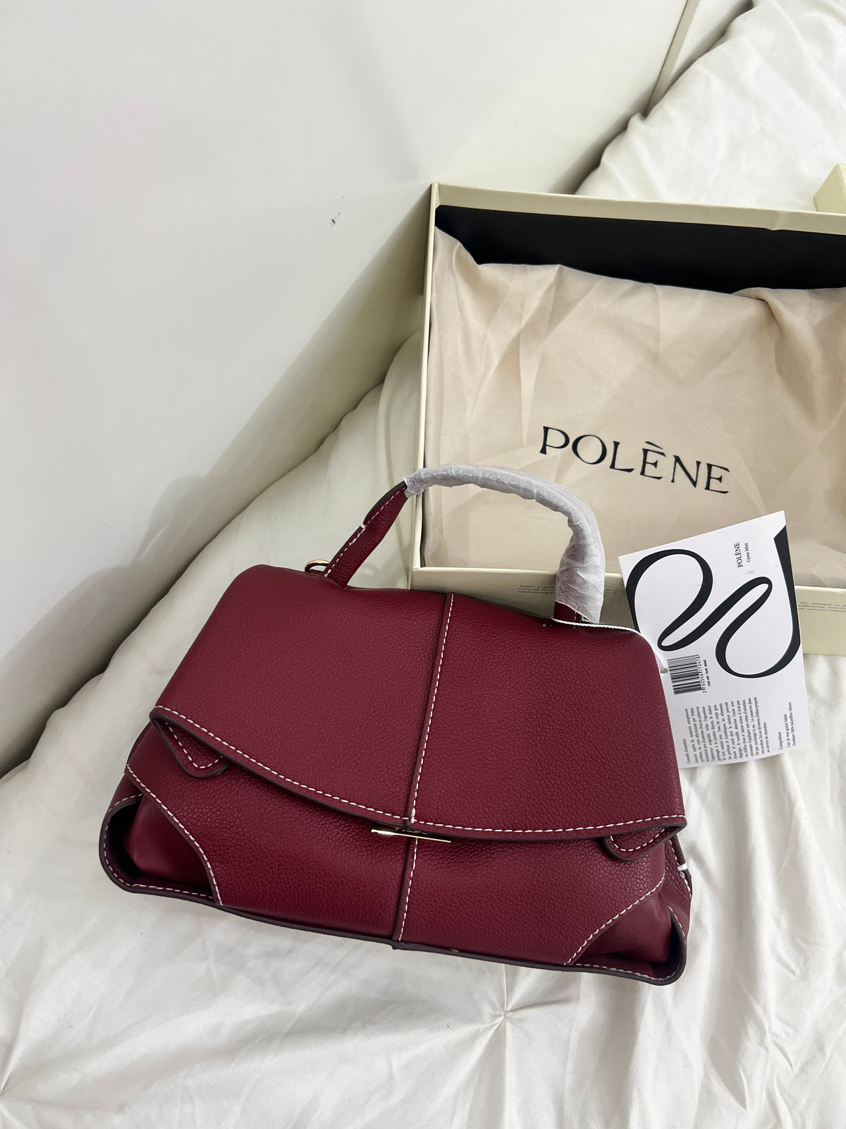 Polène Inspired in burgundy (Premium Quality with strap and box)
