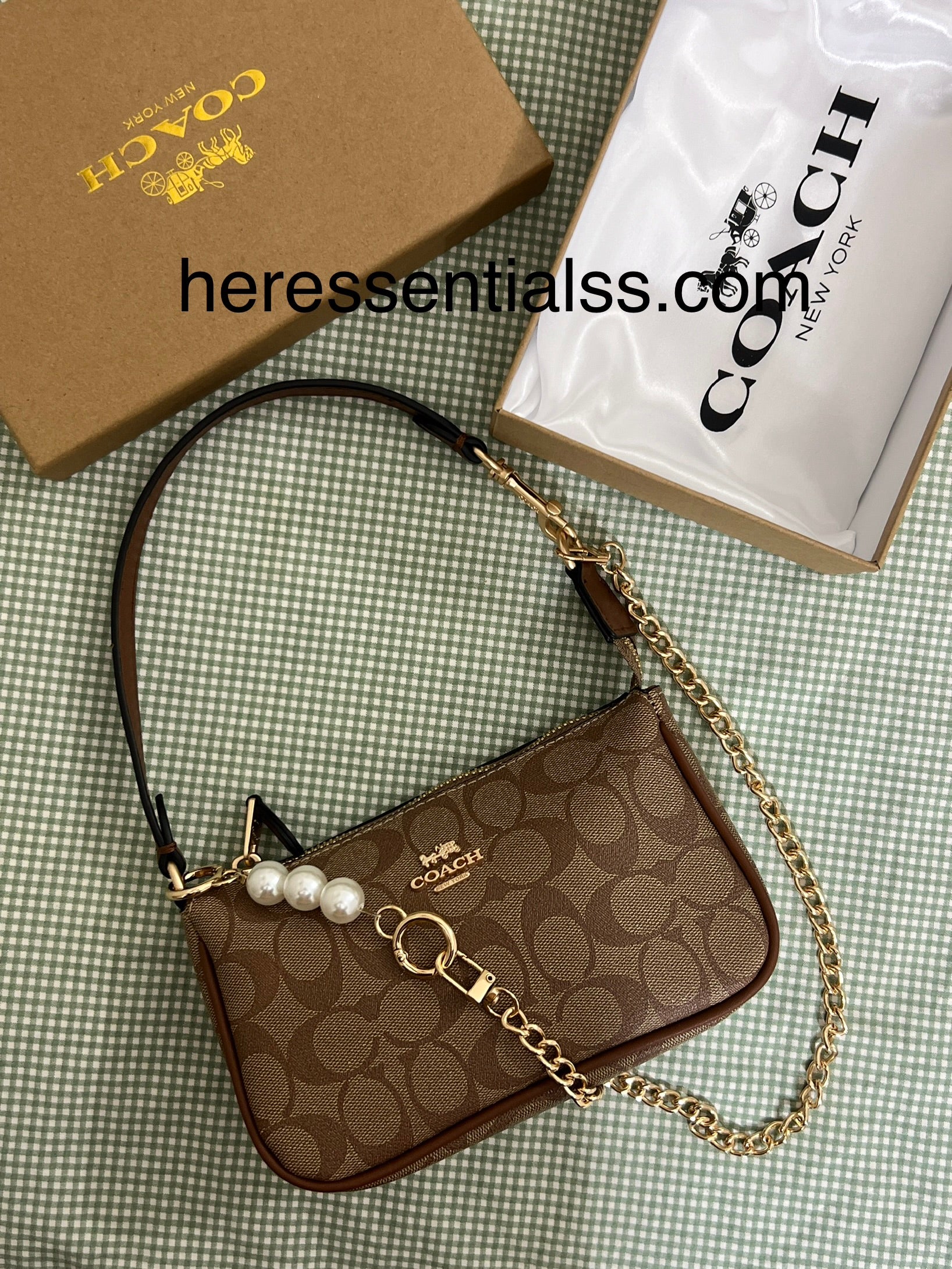 Coach Notlita 19 In Brown Signature Canvas