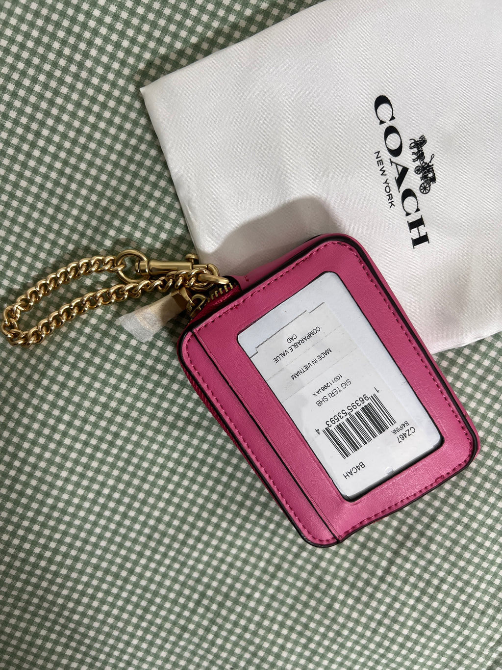 Coach Zip Card Case in Pink