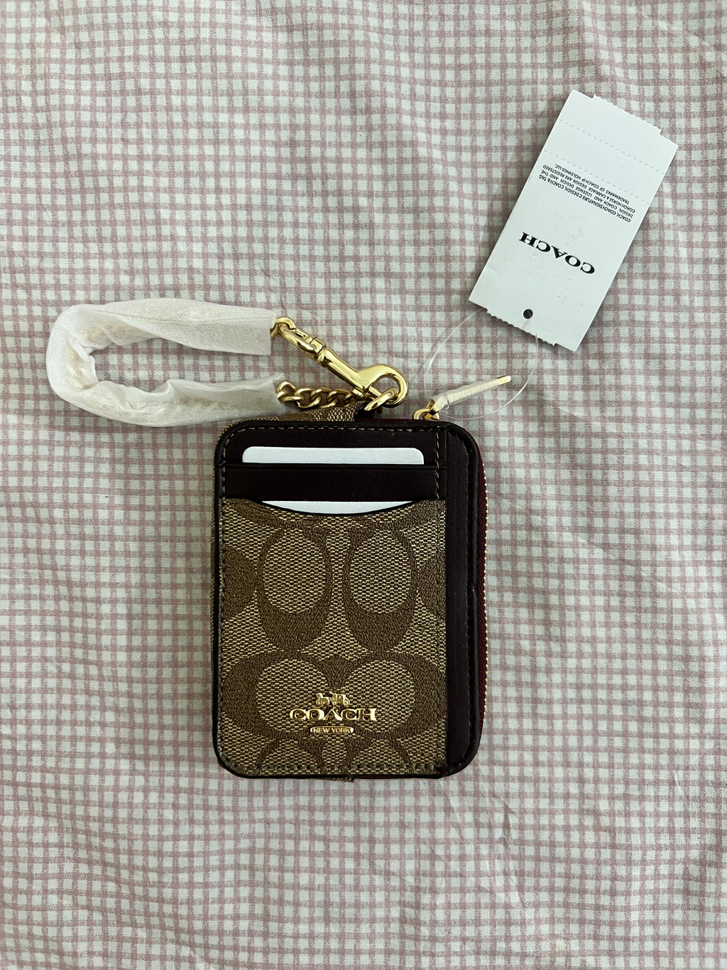 Coach Zip Card Case in Signature Canvas
