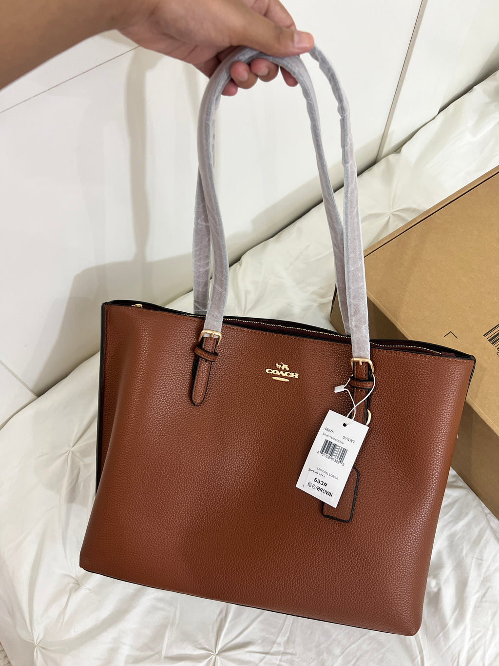 Coach Tote Bag Orange / Brown (With Dust Bag & Box)