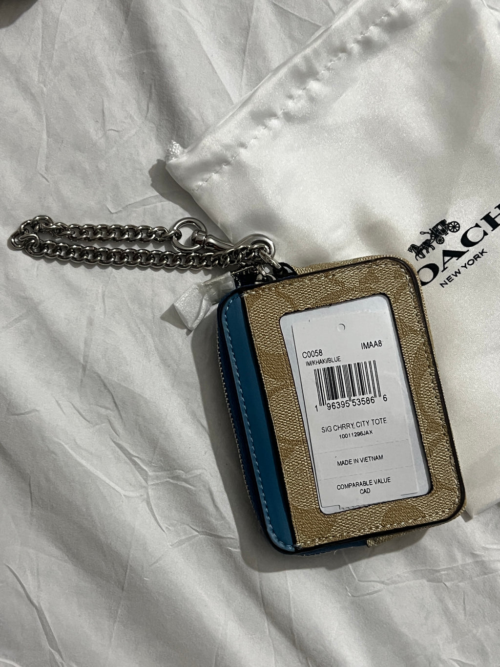 Coach Signature Canvas with Blue Trim