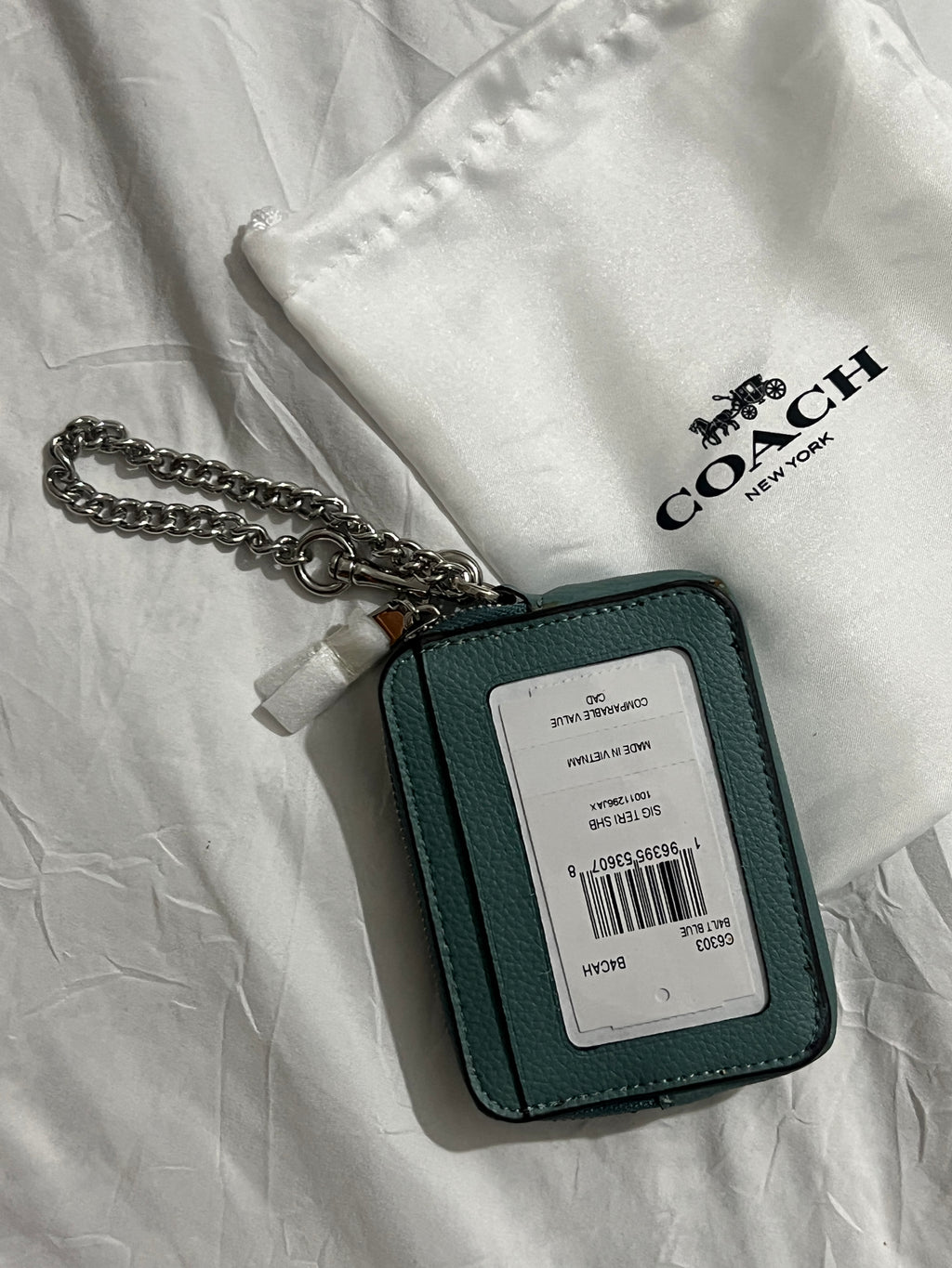 Coach Zip Card Case in blue