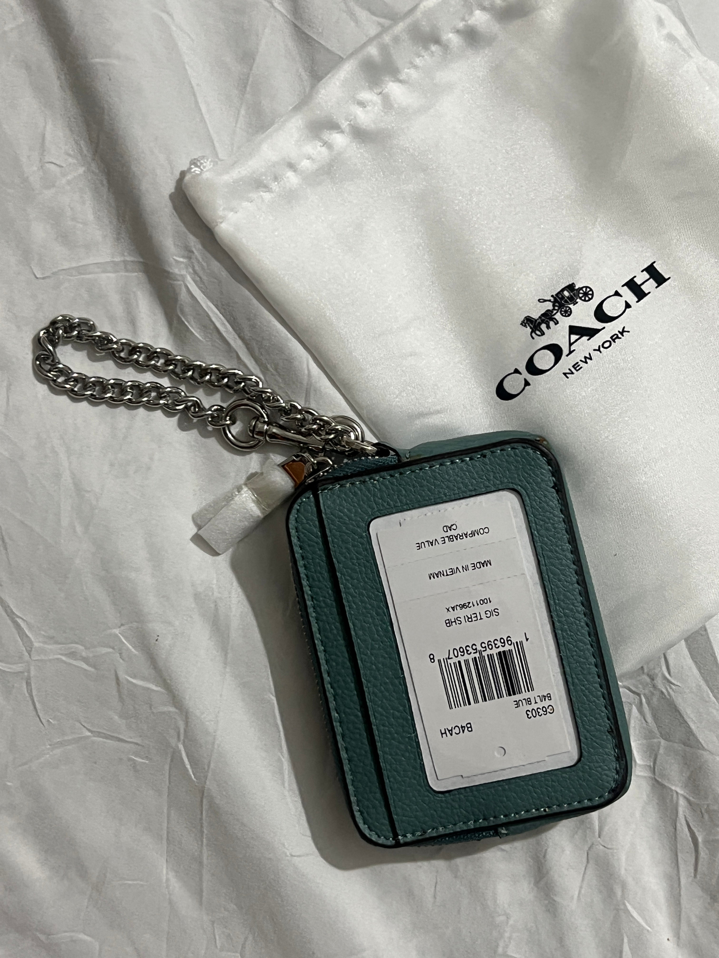Coach Zip Card Case in blue