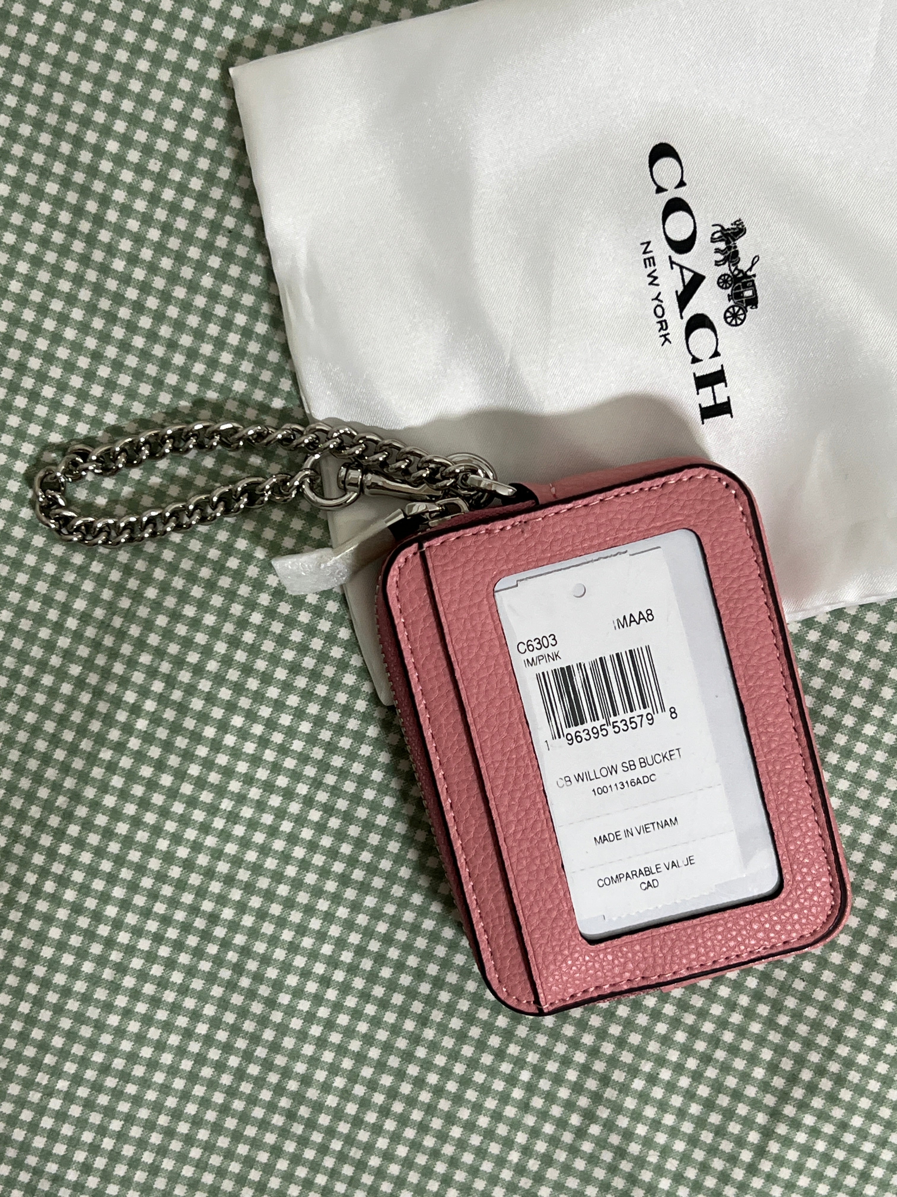 Coach Signature Canvas with Pink Trim