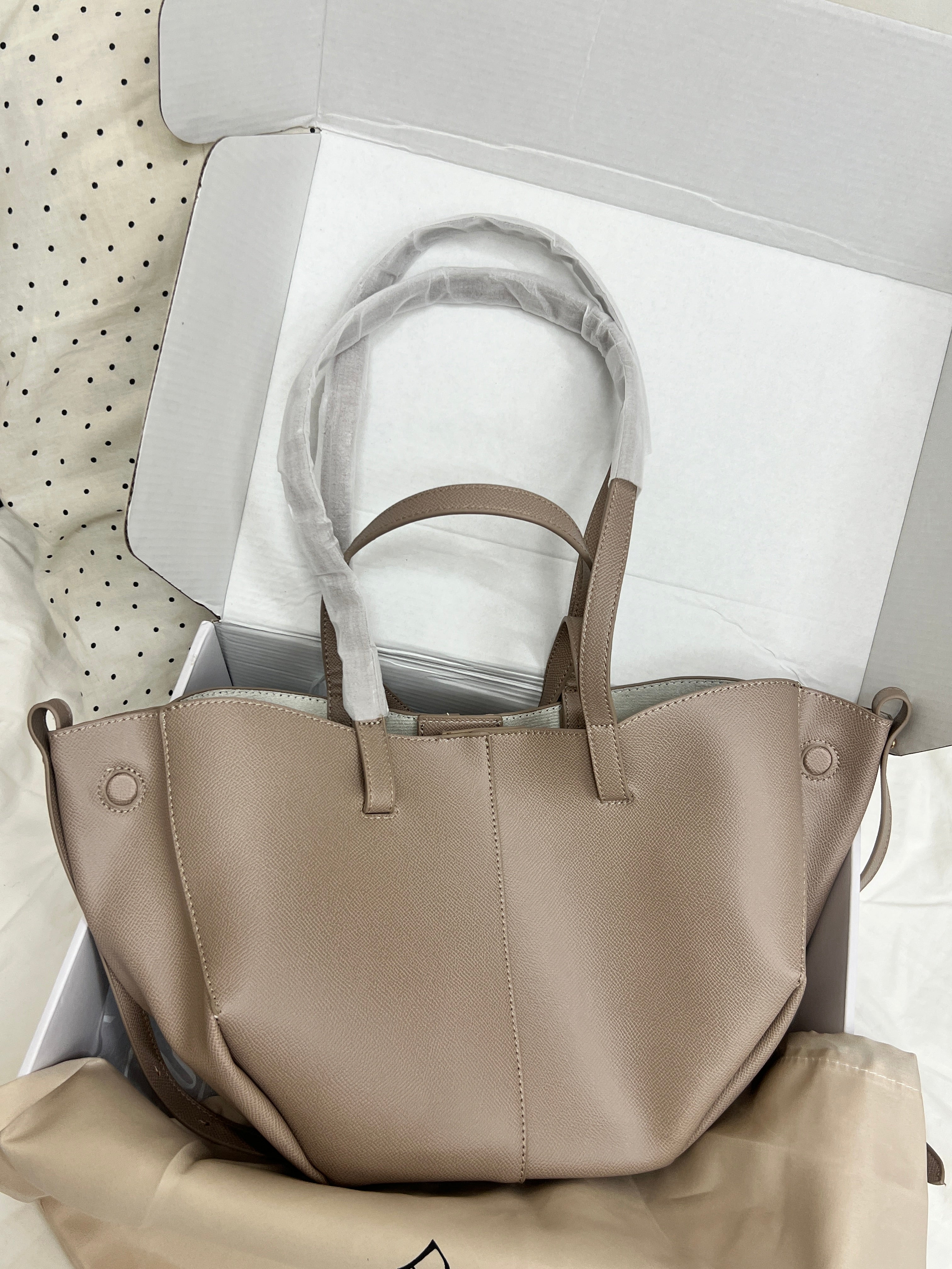 Polène Cyme Small Tote Bag with Pouch – Taupe