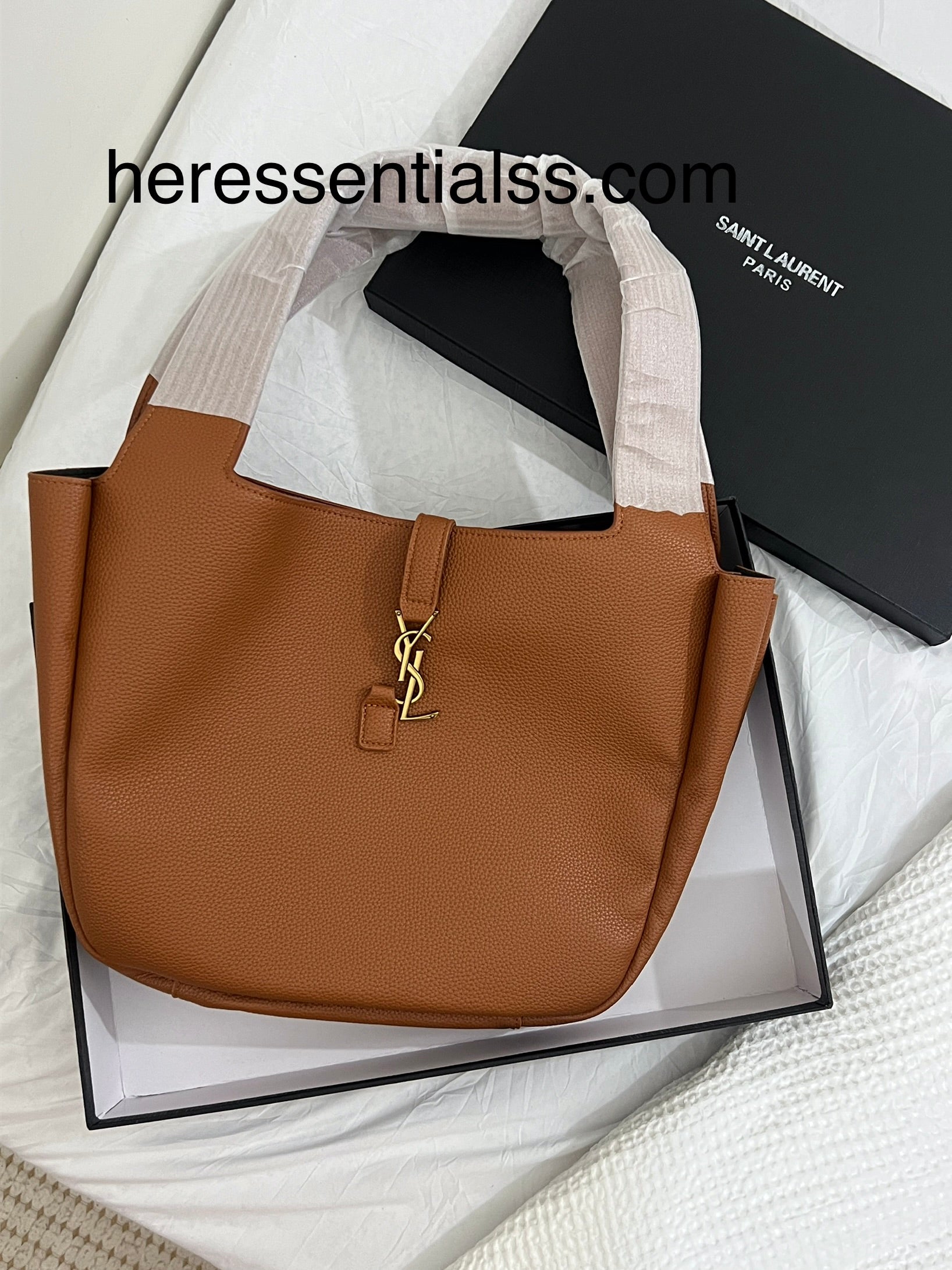 YSL INSPIRED TOTE BAG IN BROWN ( WITH BOX AND MINI POUCH )