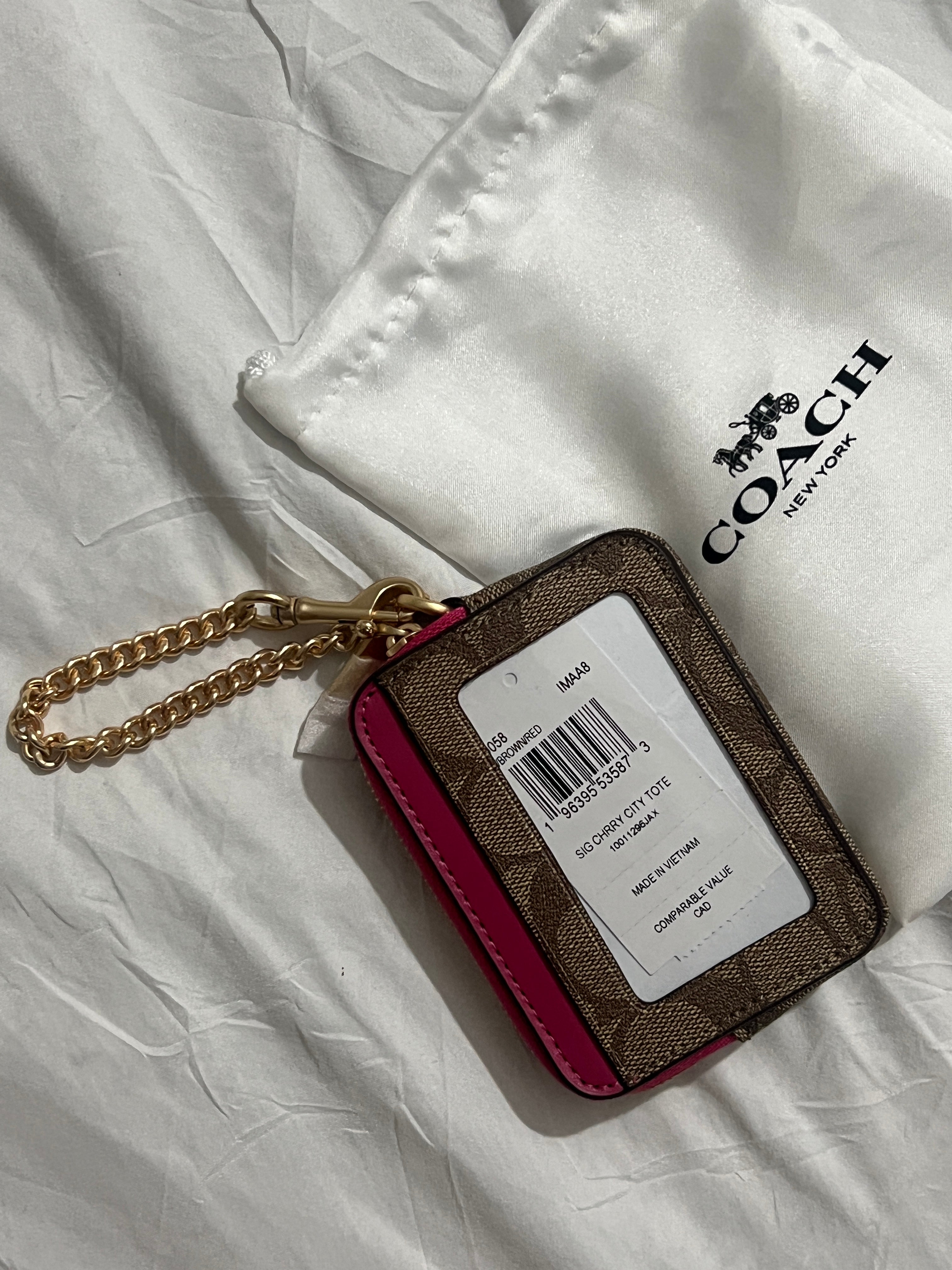 Coach Signature Canvas with Pink Trim