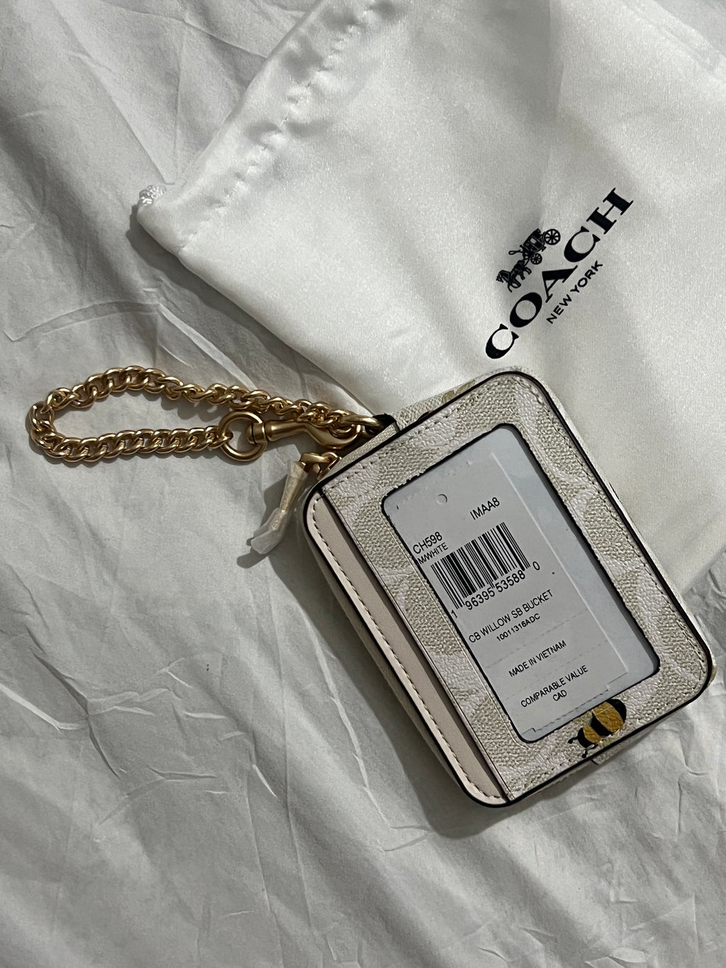 Coach Zip Card Case in White