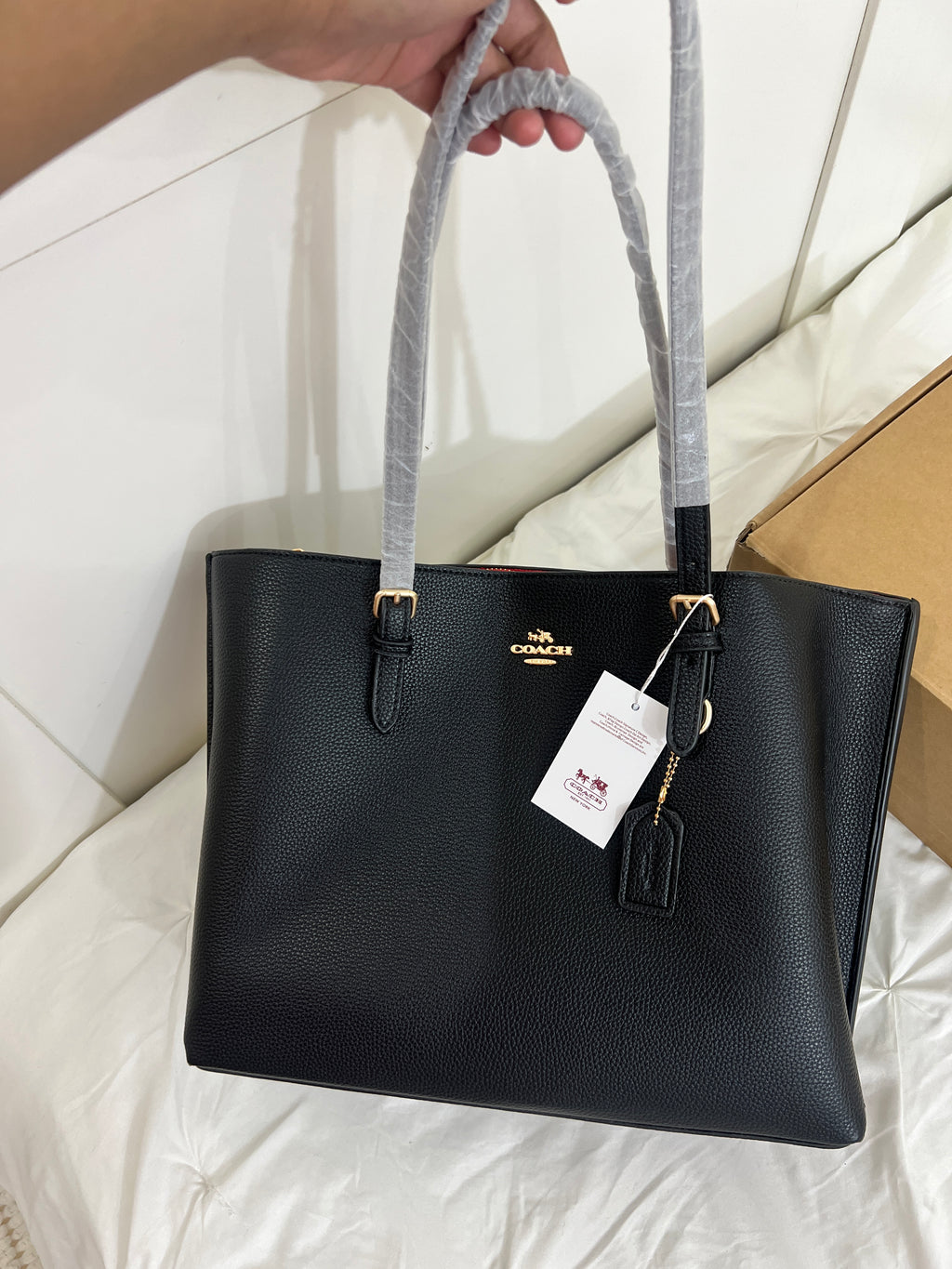 Coach Tote Bag Black / Brown (With Dust Bag & Box)