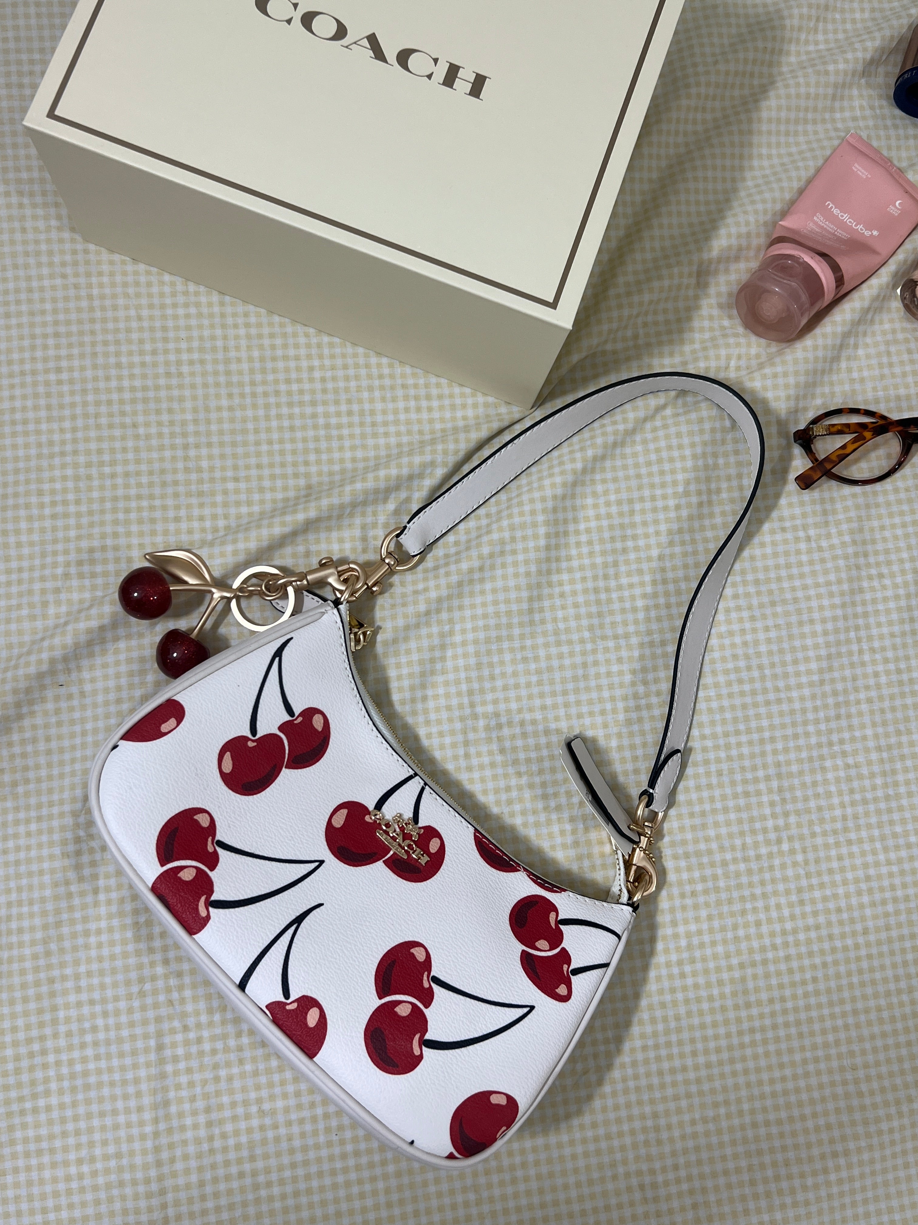 Coach Teri Shoulder Bag (with Box, Charm and  long strap)