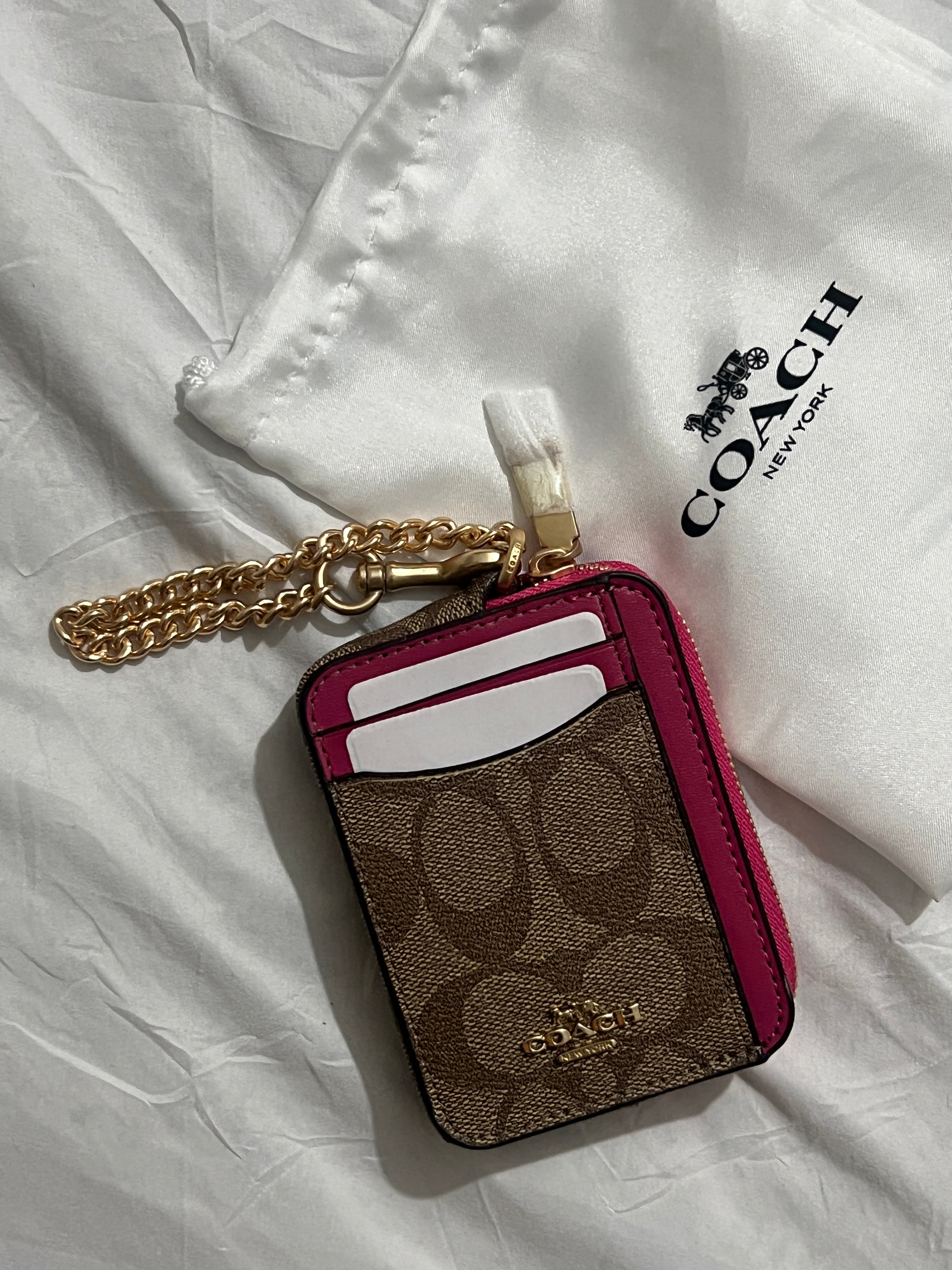 Coach Signature Canvas with Pink Trim