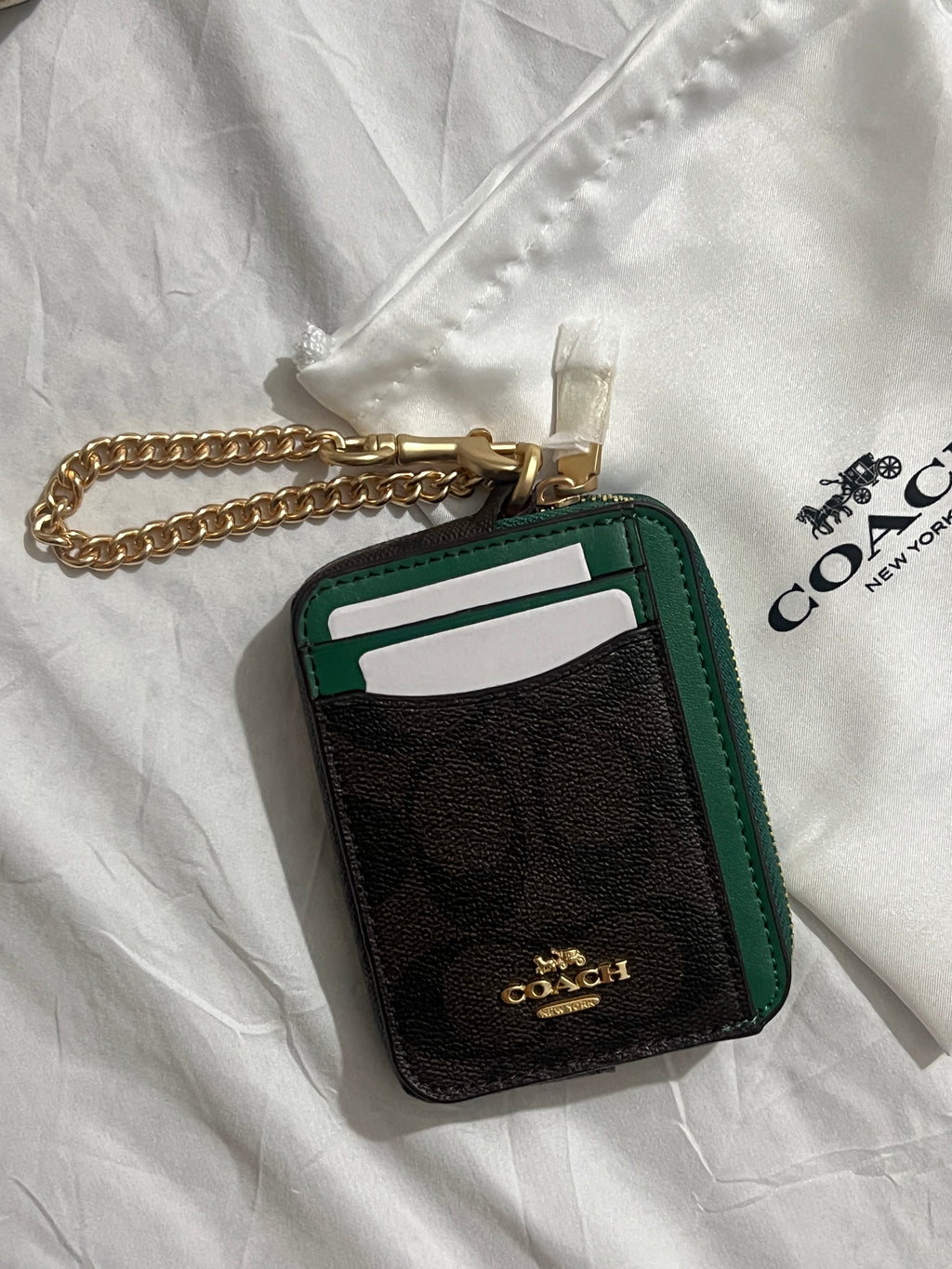 Coach Signature Canvas with Green Trim