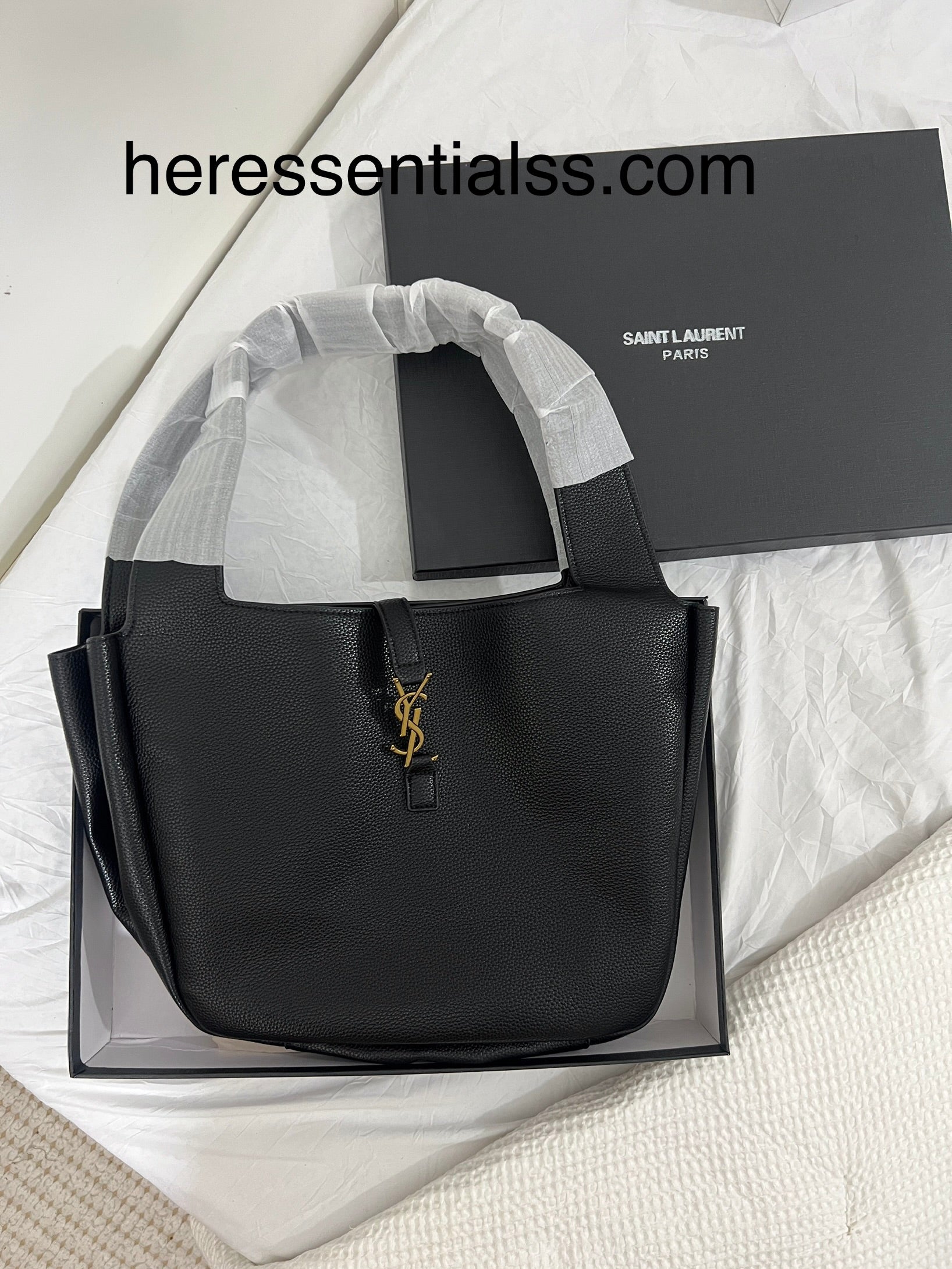 YSL INSPIRED TOTE BAG IN BLACK (WITH BOX AND MINI POUCH )