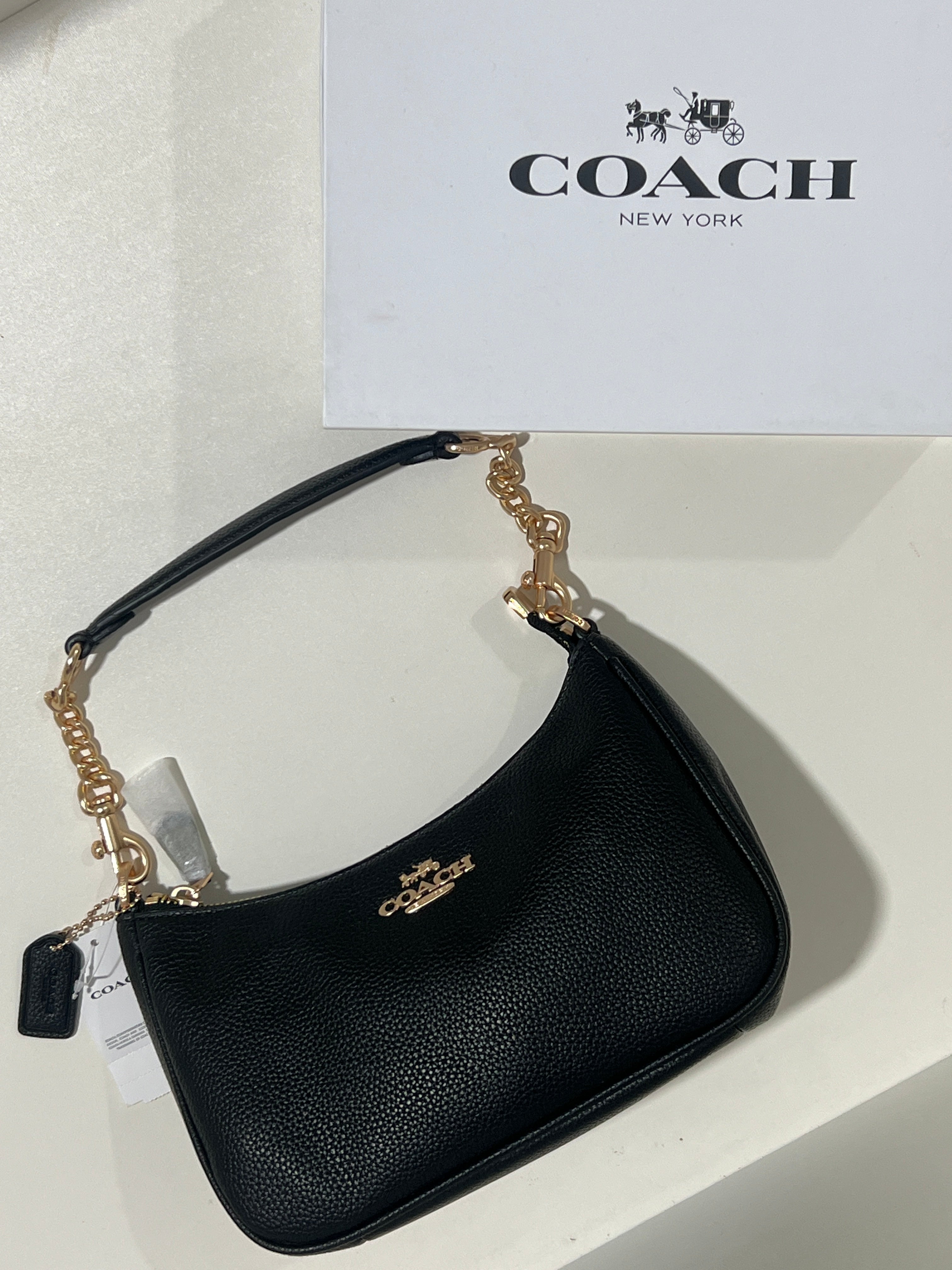 Coach Teri  Black Shoulder Bag (with Box and long strap)