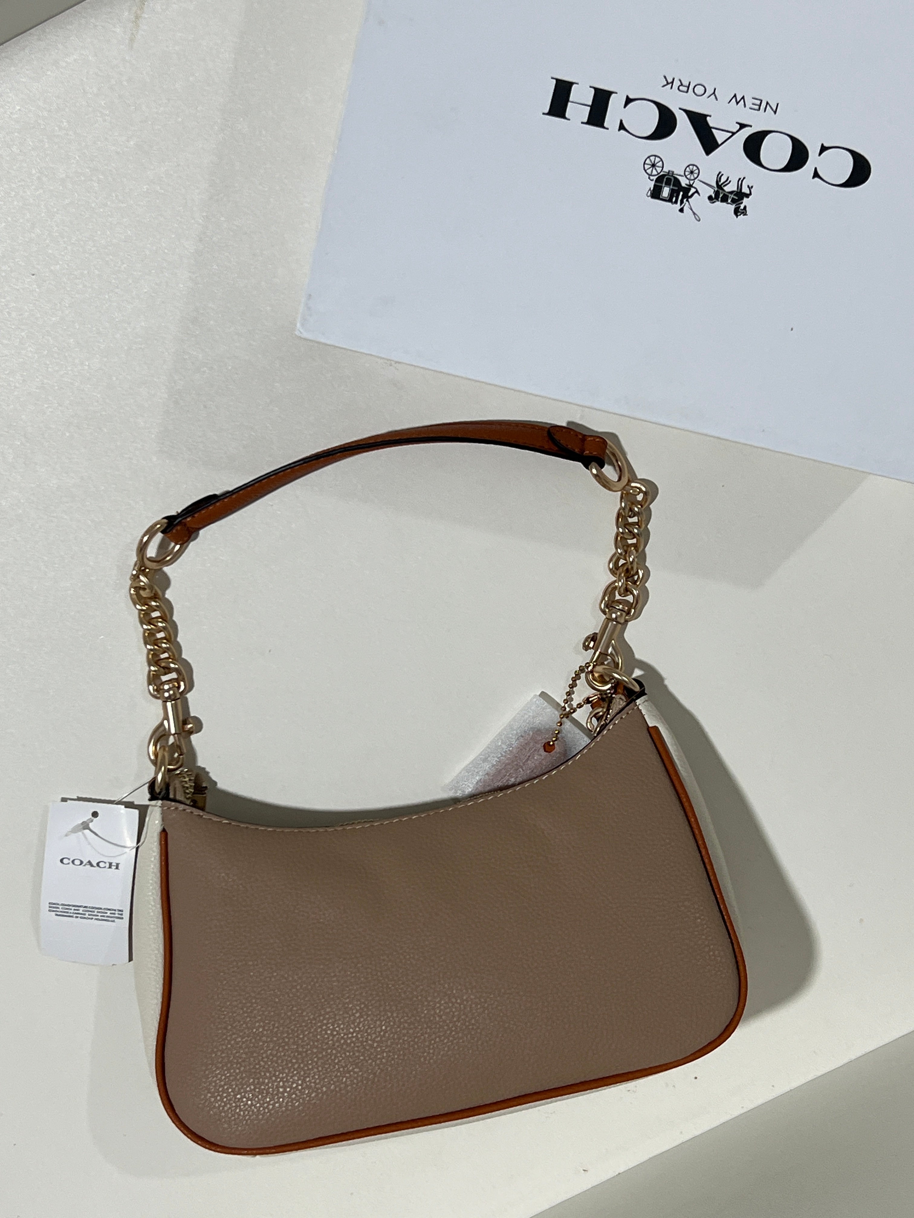 Coach Teri beige Shoulder Bag (with Box and long strap)