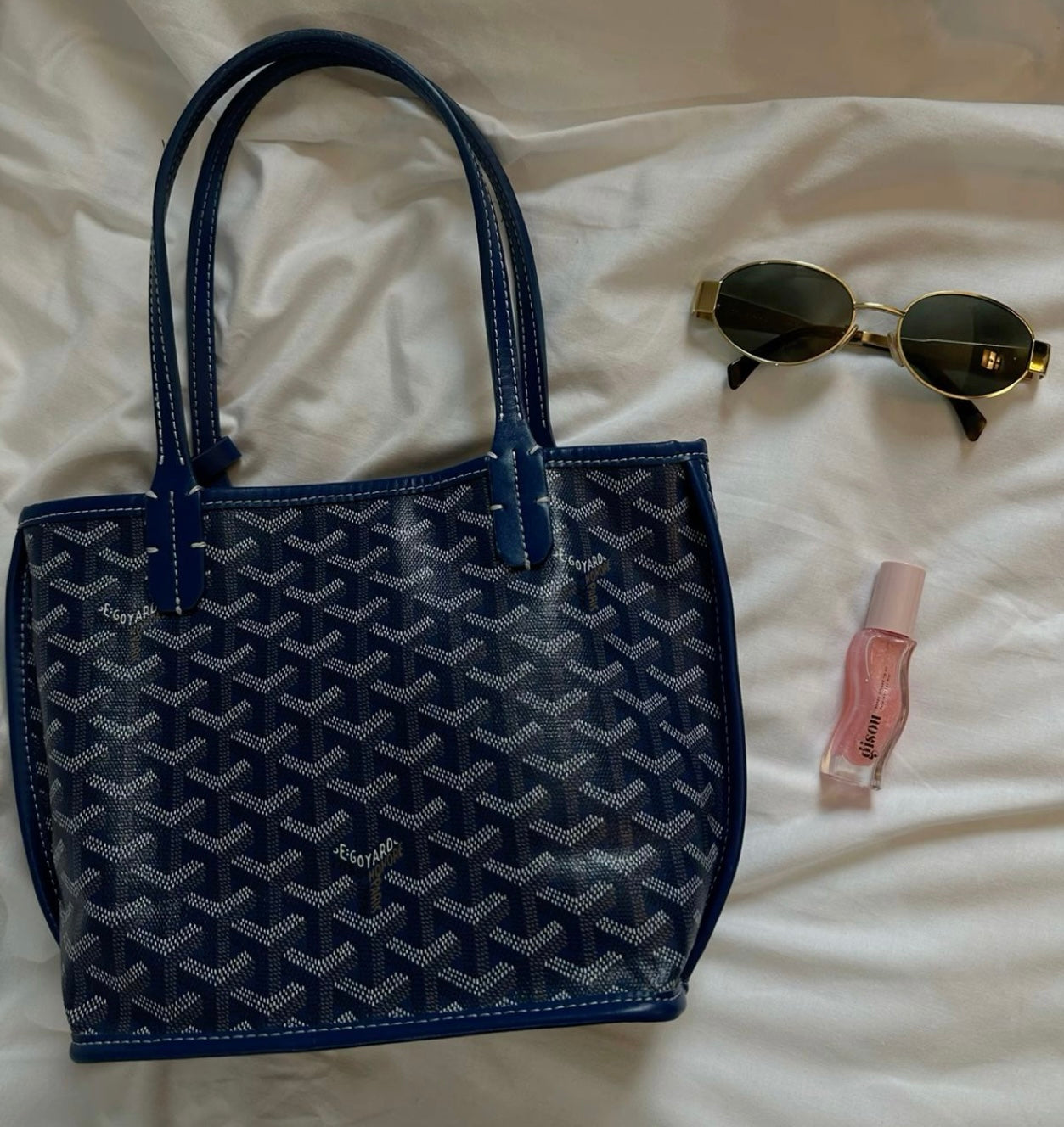 Goyard Tote Bag - Navy Artois (Medium with Pouch)
