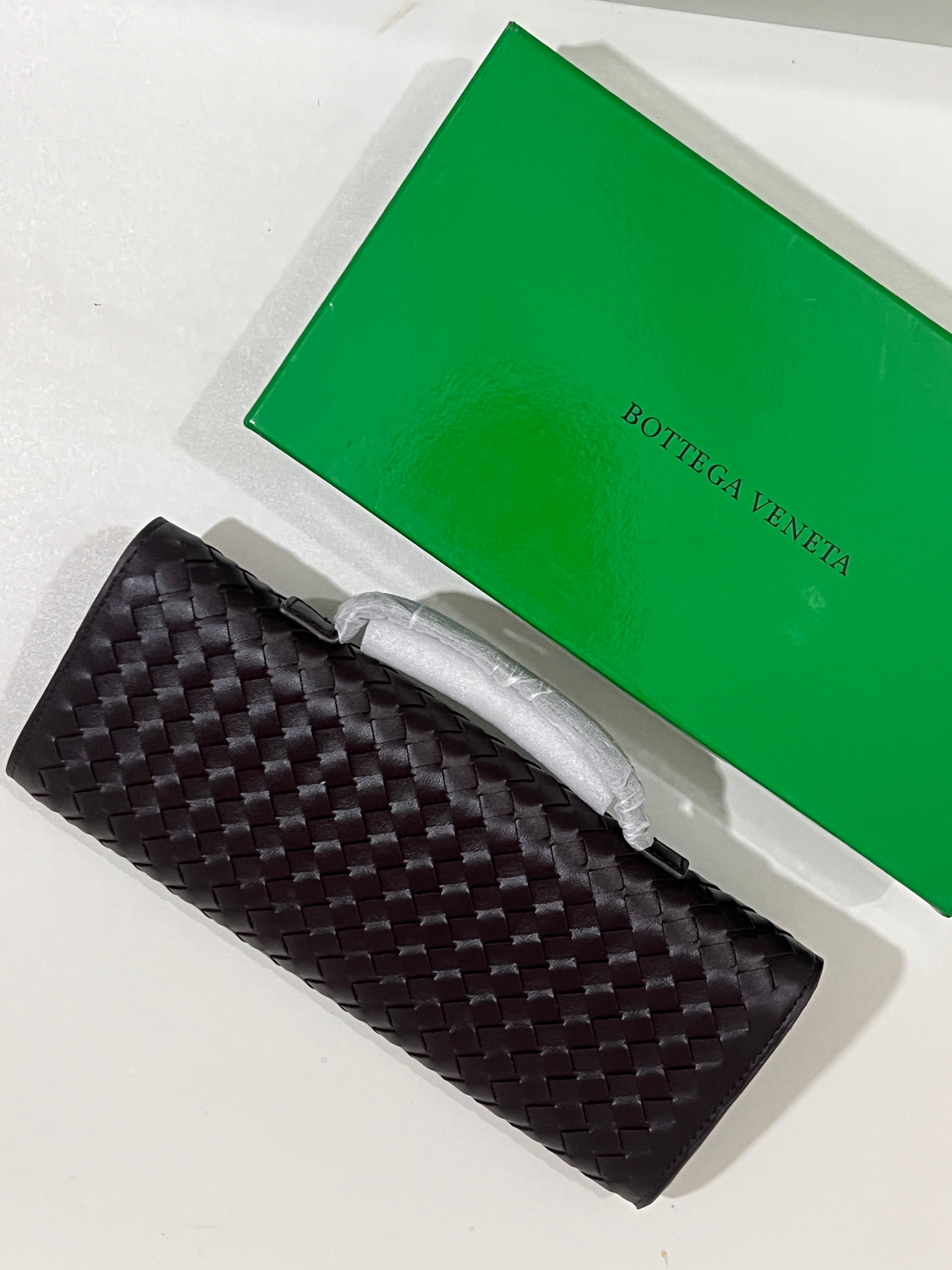 Bottega Veneta Inspired Clutch (Coffee) with Long Strap