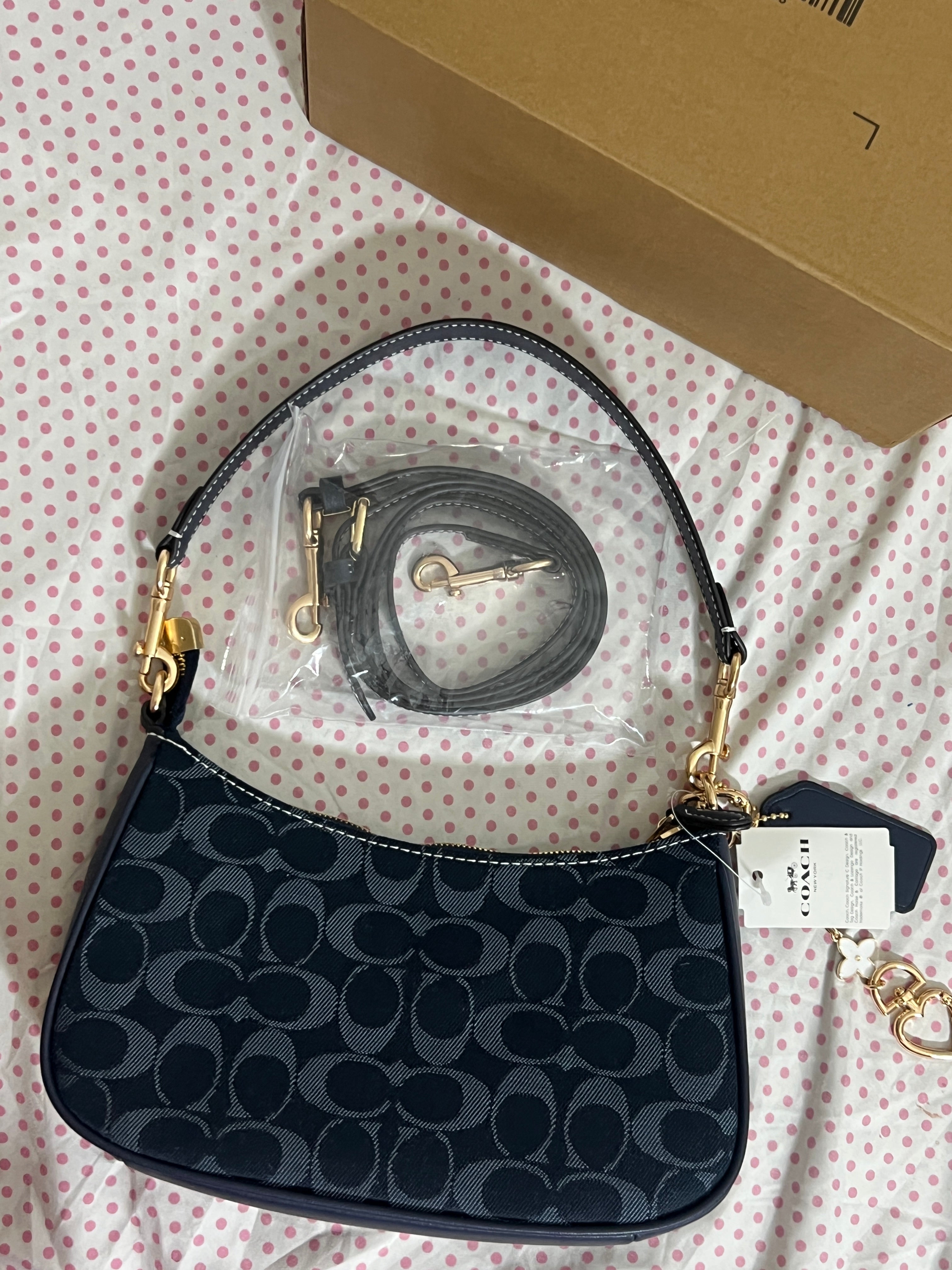 Coach Teri Shoulder Bag (with Box, Charm and  long strap)