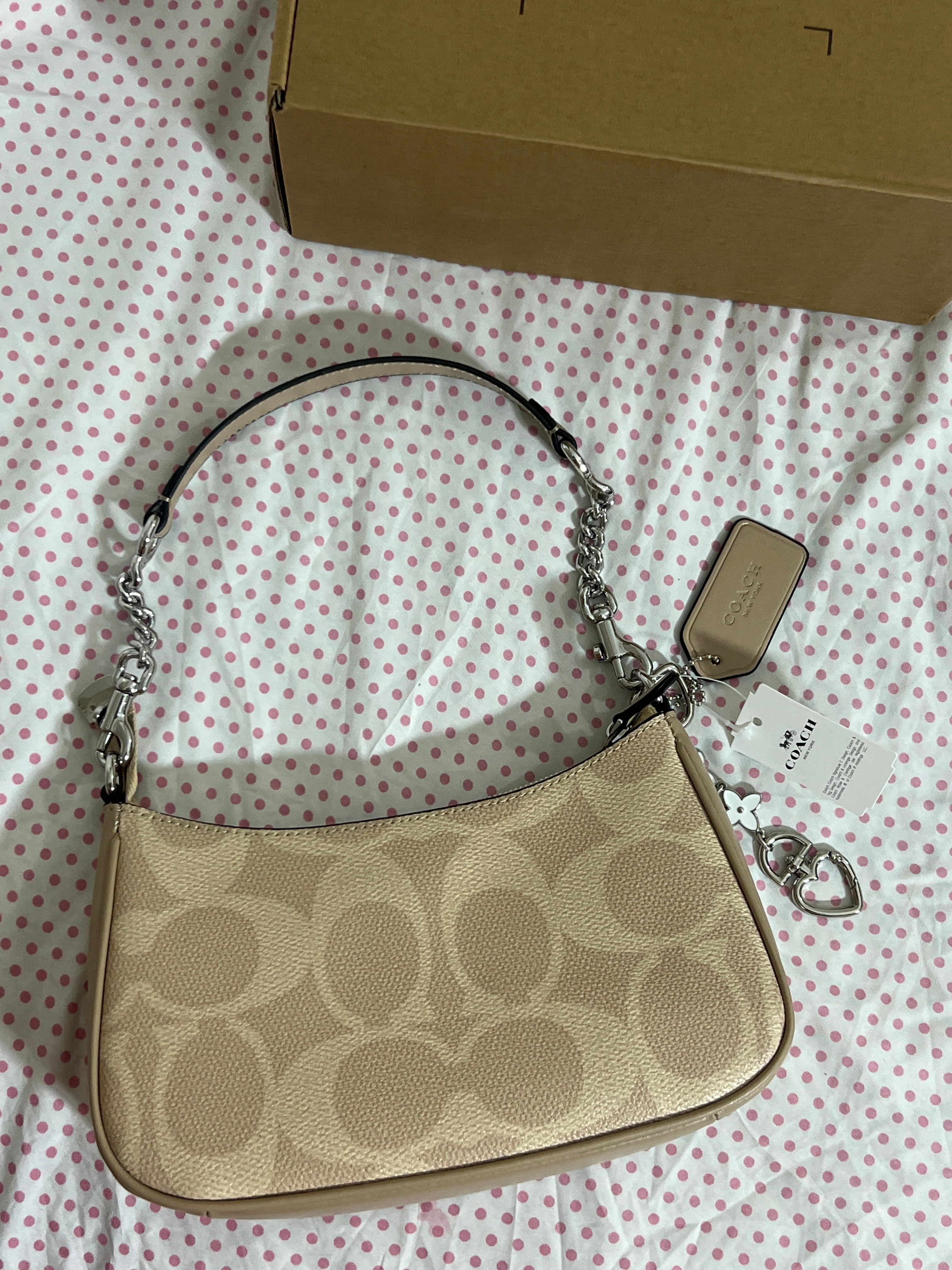 Coach Teri Shoulder Bag (with Box, Charm and  long strap)